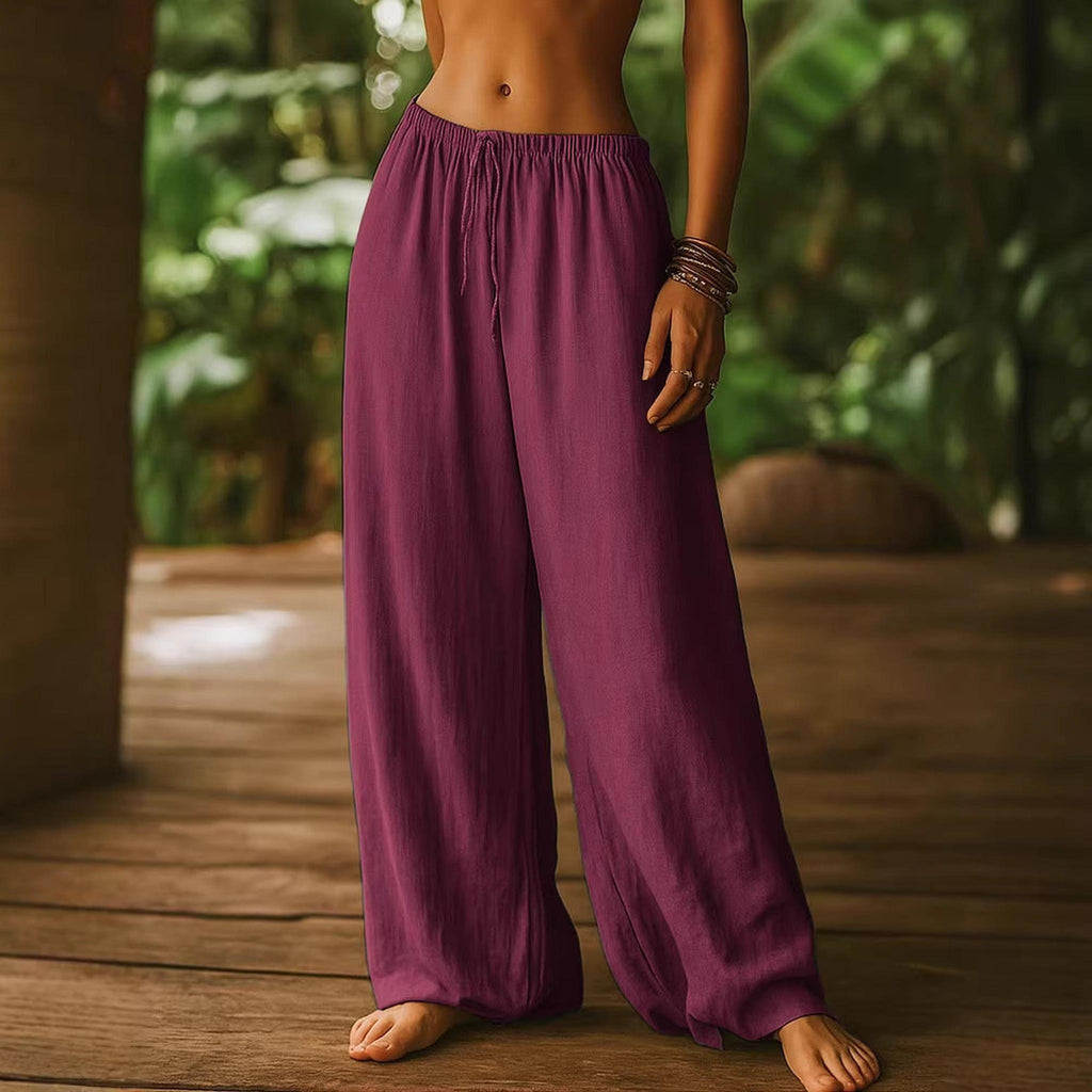 Horizon Essentials | Premium Cotton Linen Elastic Waistpants