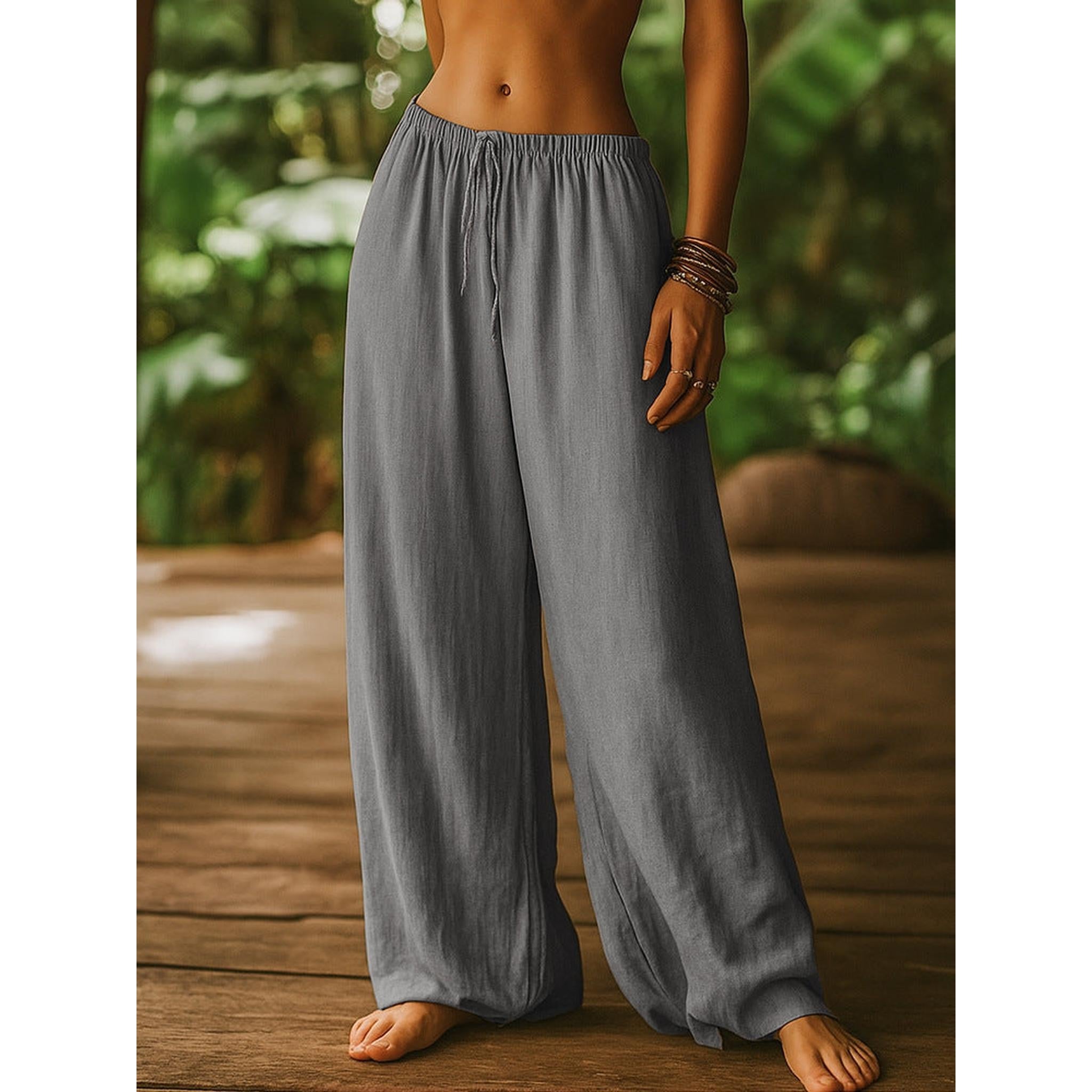 Horizon Essentials | Premium Cotton Linen Elastic Waistpants