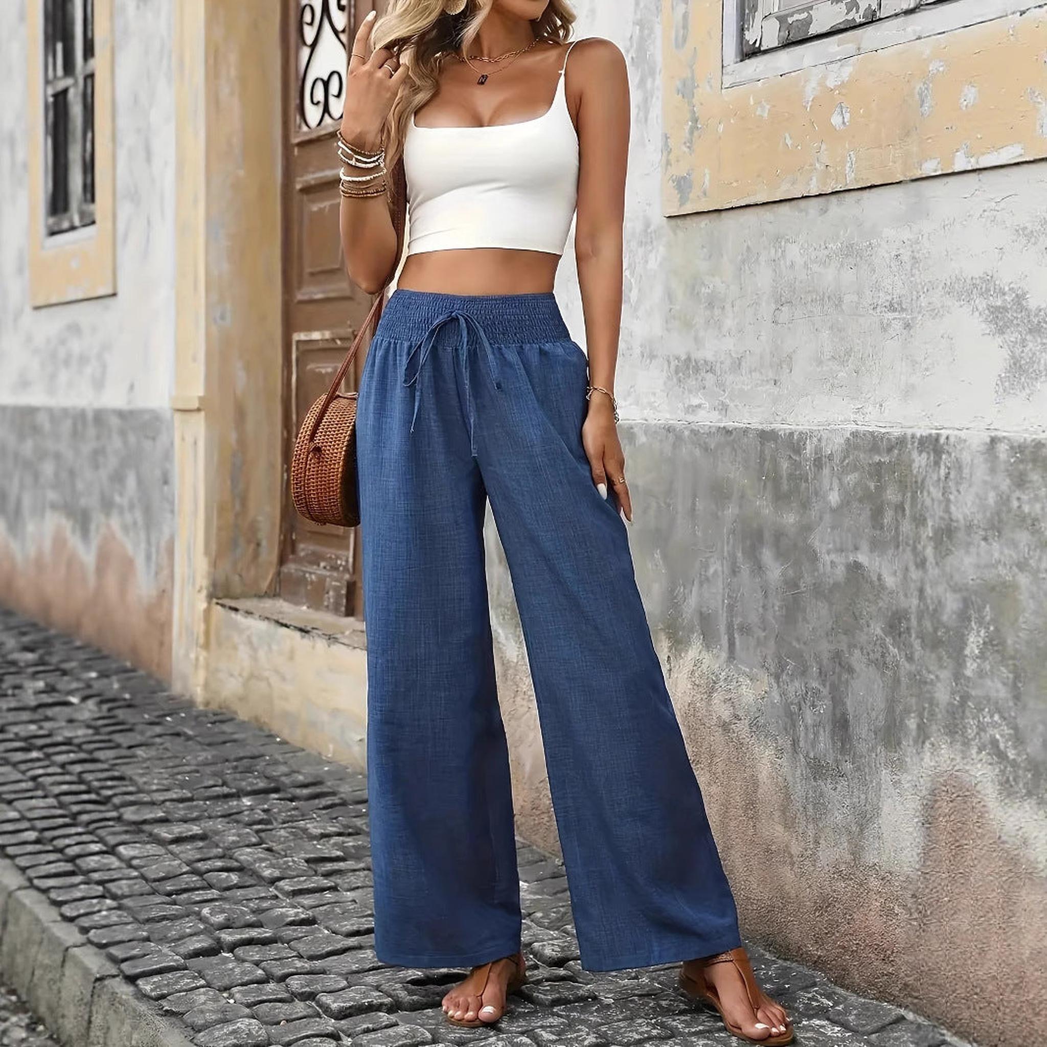 Horizon Essentials | Premium Cotton Linen Elastic Waistpants