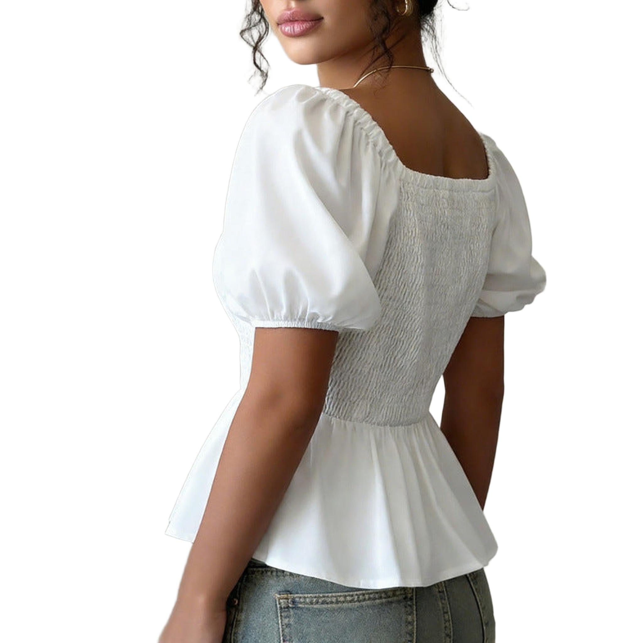 Horizon Essentials | Premium Cropped Top Bubble Sleeves