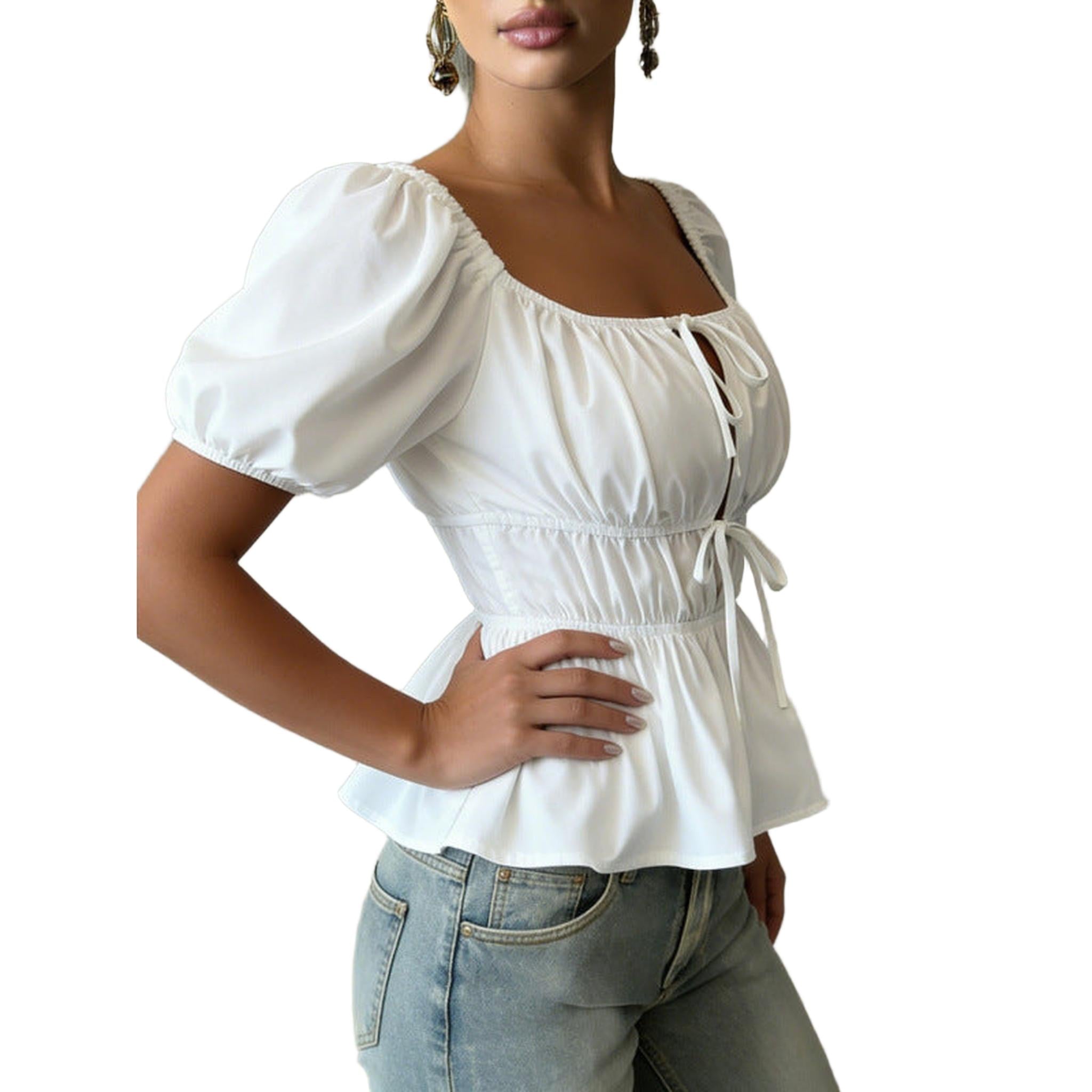 Horizon Essentials | Premium Cropped Top Bubble Sleeves