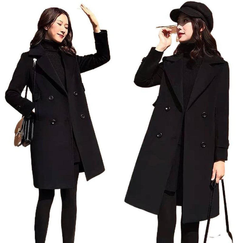 Horizon Essentials | Premium Extra-Long Black Wool Coat