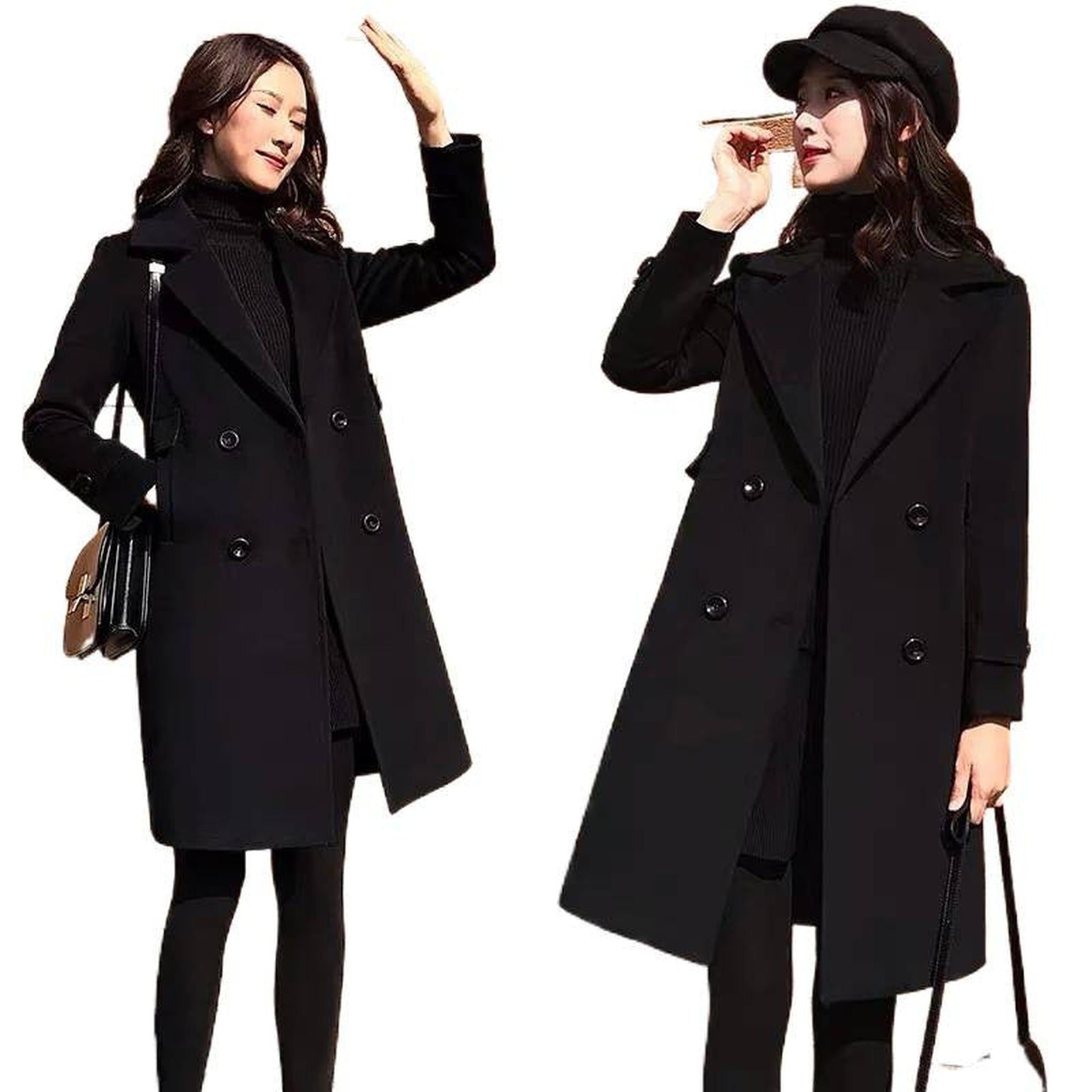 Horizon Essentials | Premium Extra-Long Black Wool Coat