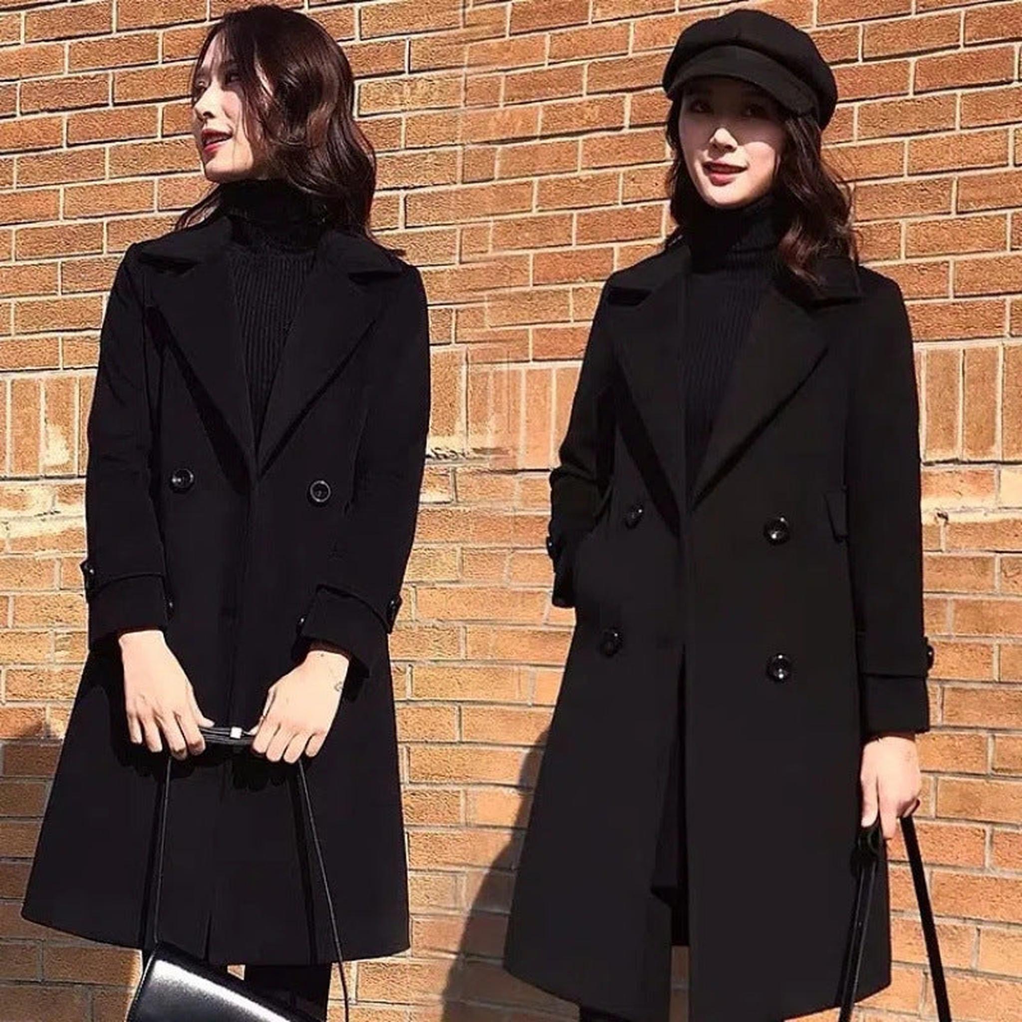 Horizon Essentials | Premium Extra-Long Black Wool Coat