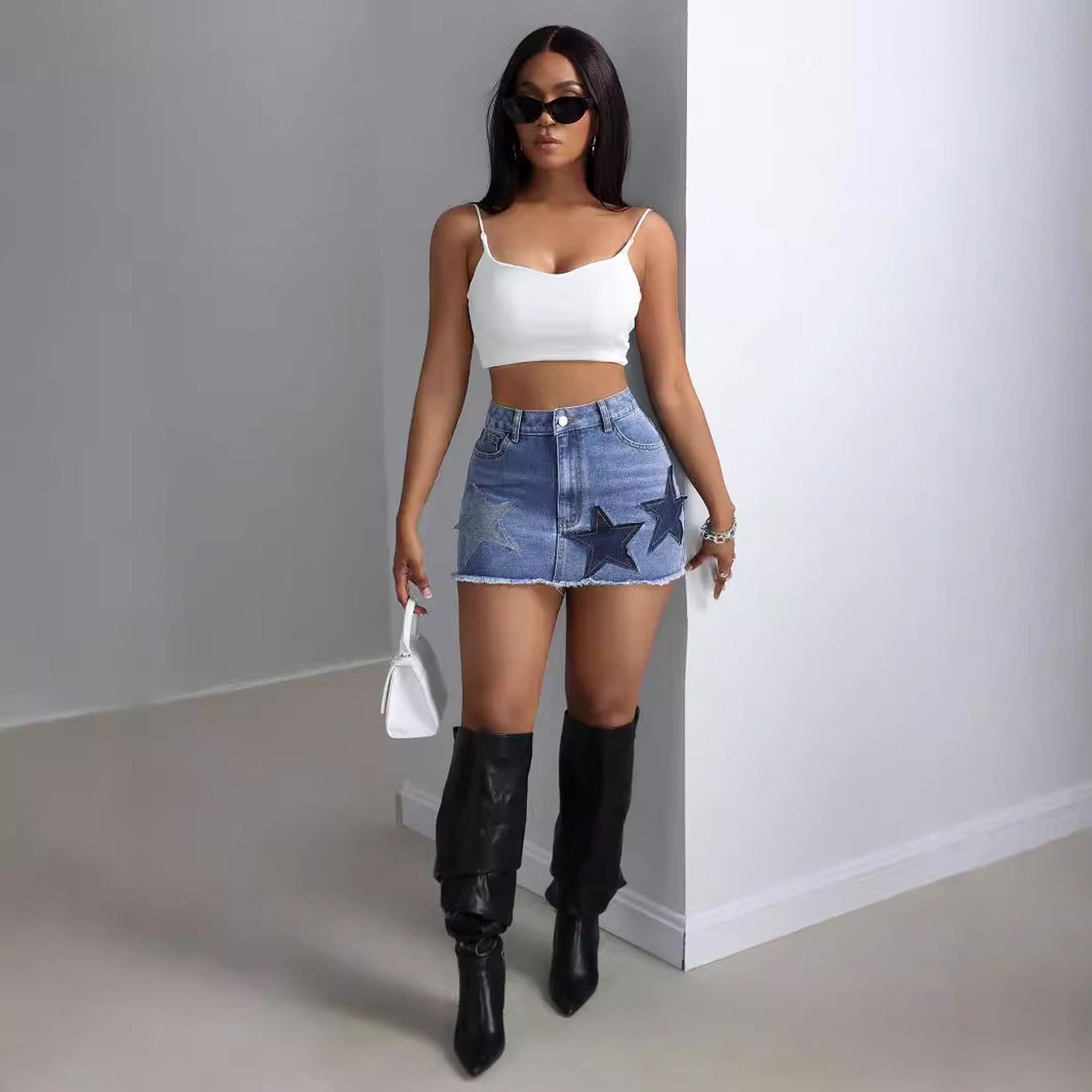 Horizon Essentials | Premium High-Waisted Denim Mini Skirt