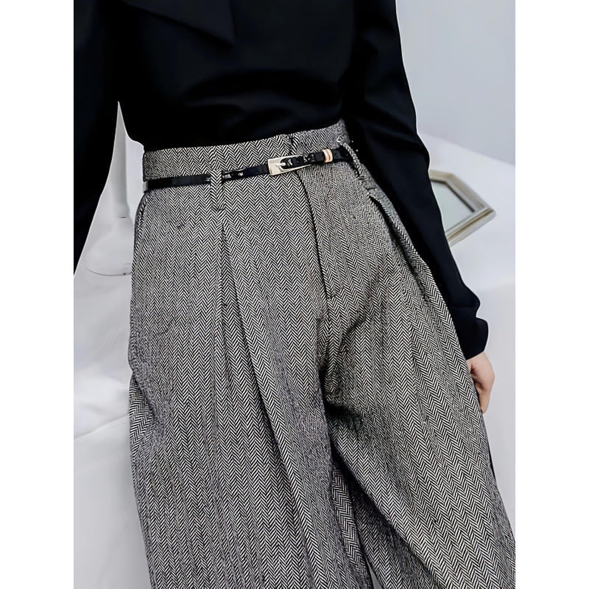 Horizon Essentials | Premium High-Waisted Tweed Pants