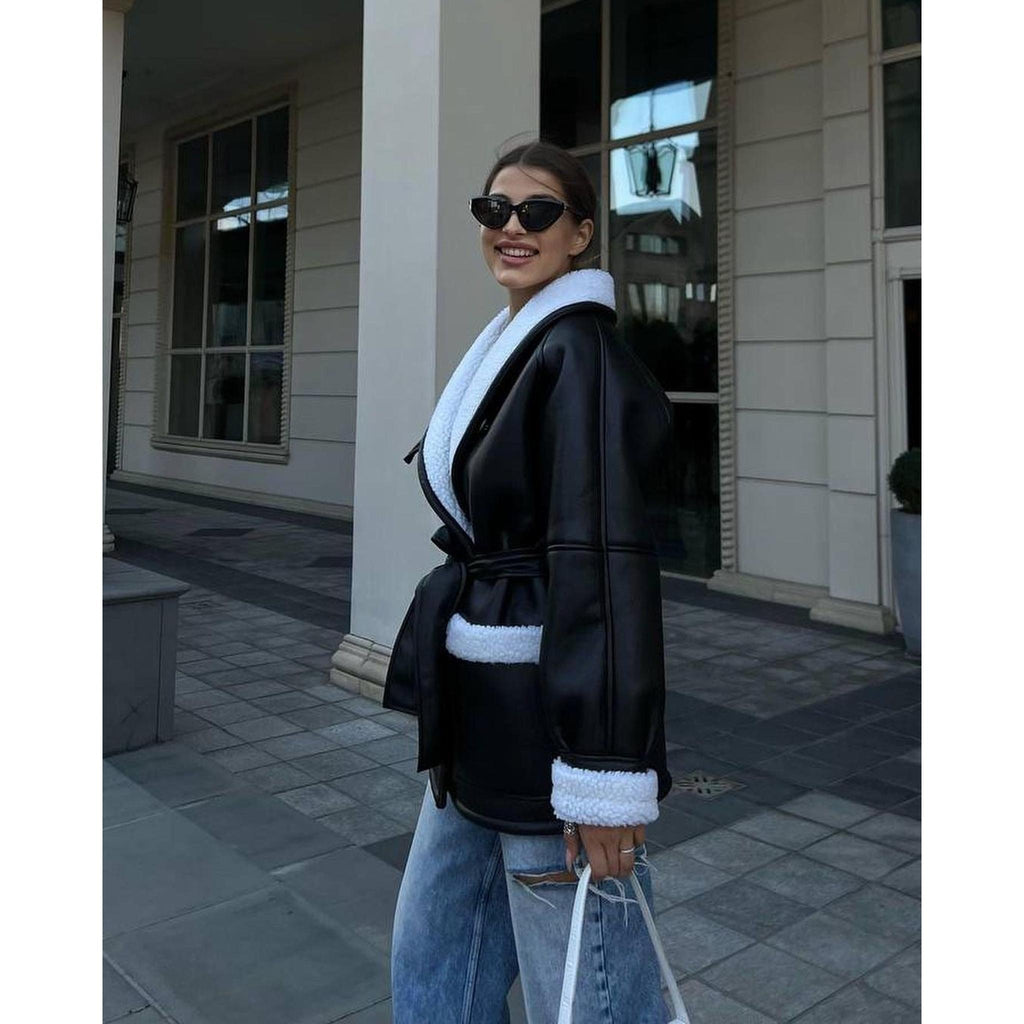 Horizon Essentials | Premium Korean Leather Fur Coat