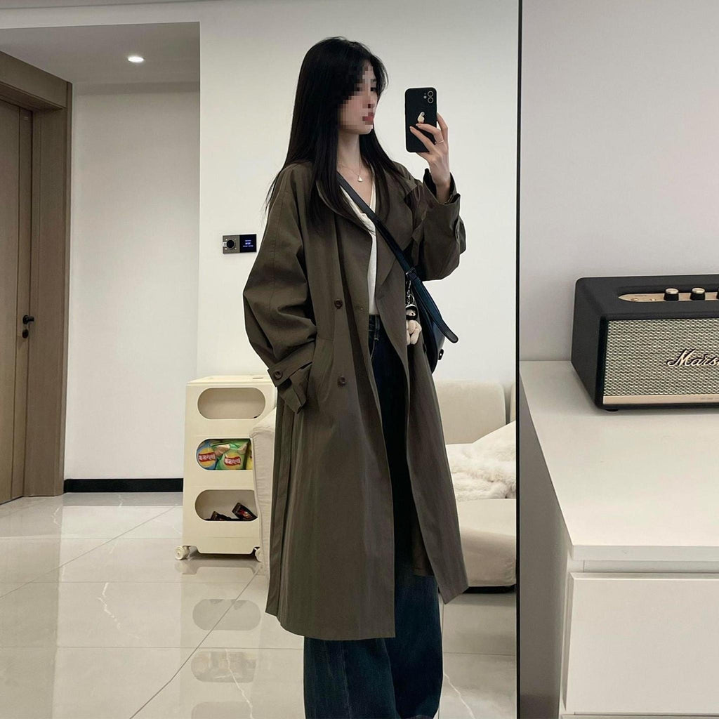 Horizon Essentials | Premium Korean Mid-Length Trench Coat