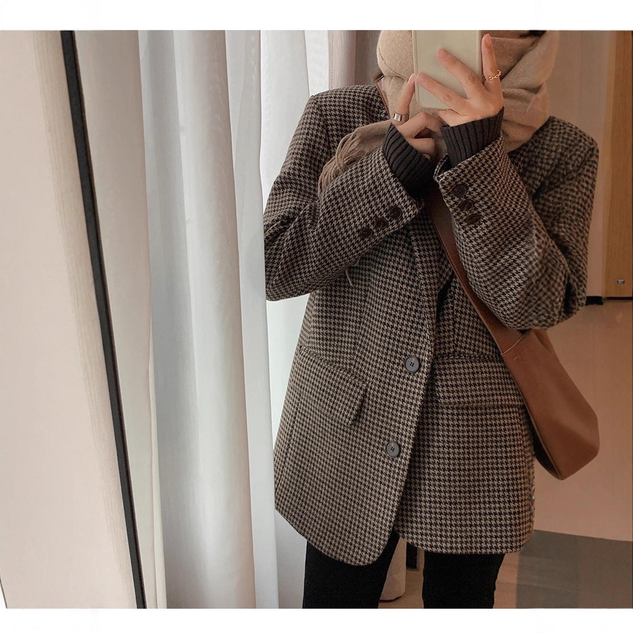 Horizon Essentials | Premium Korean Plaid Quilted Coat