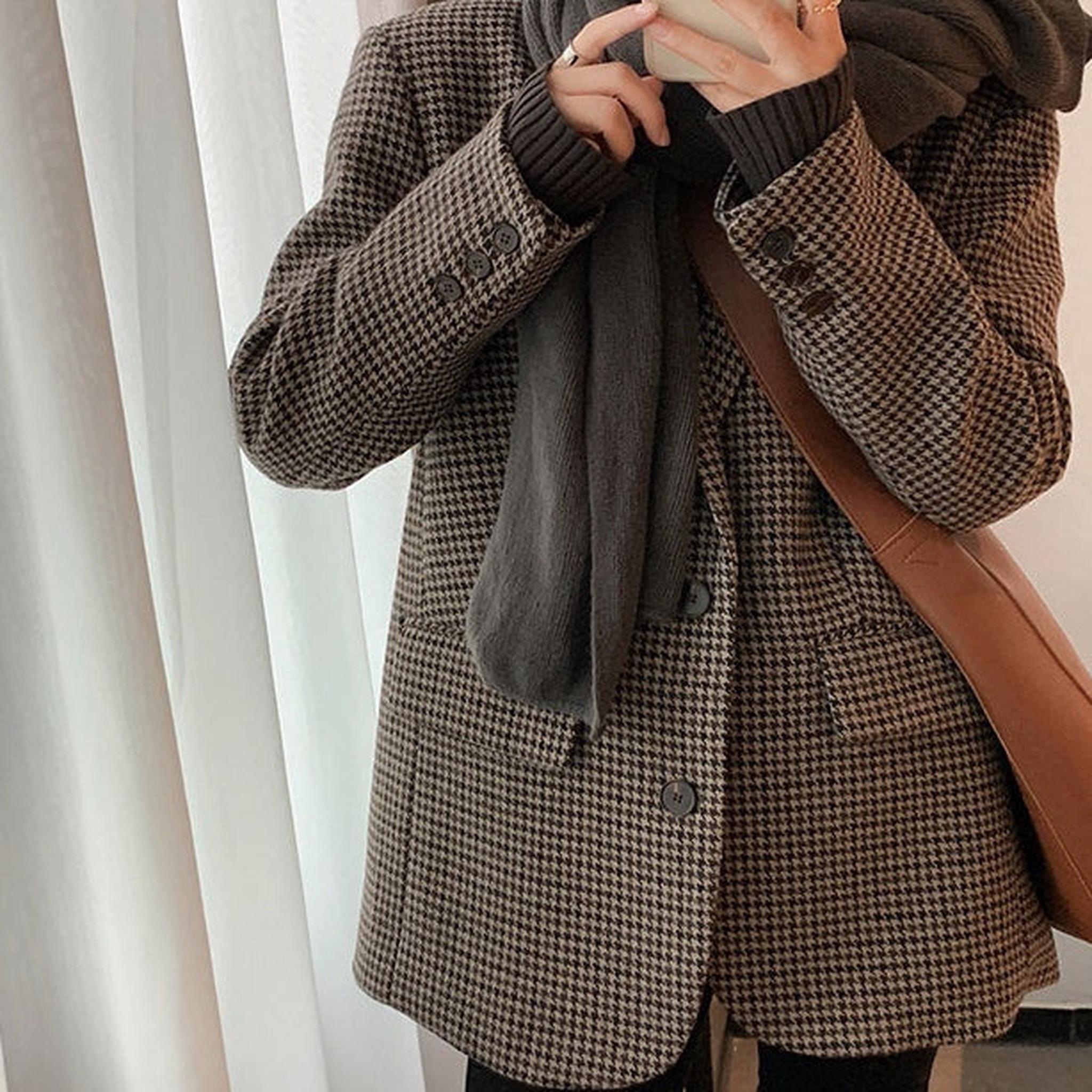 Horizon Essentials | Premium Korean Plaid Quilted Coat