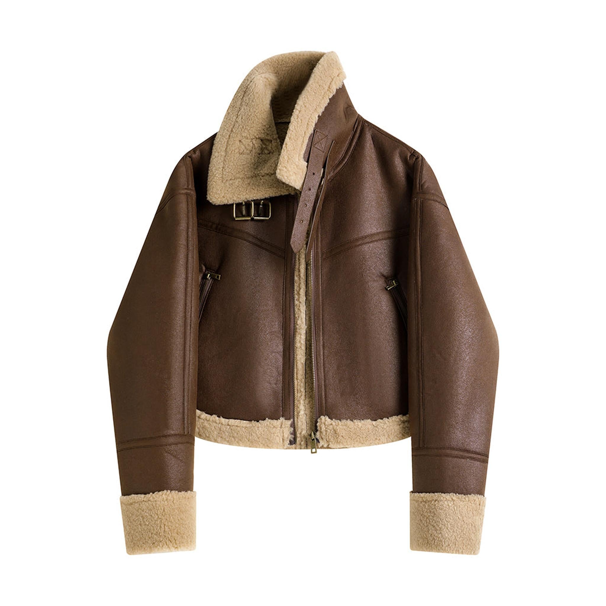 Horizon Essentials | Premium Lamb Fur Stand Collar Coat