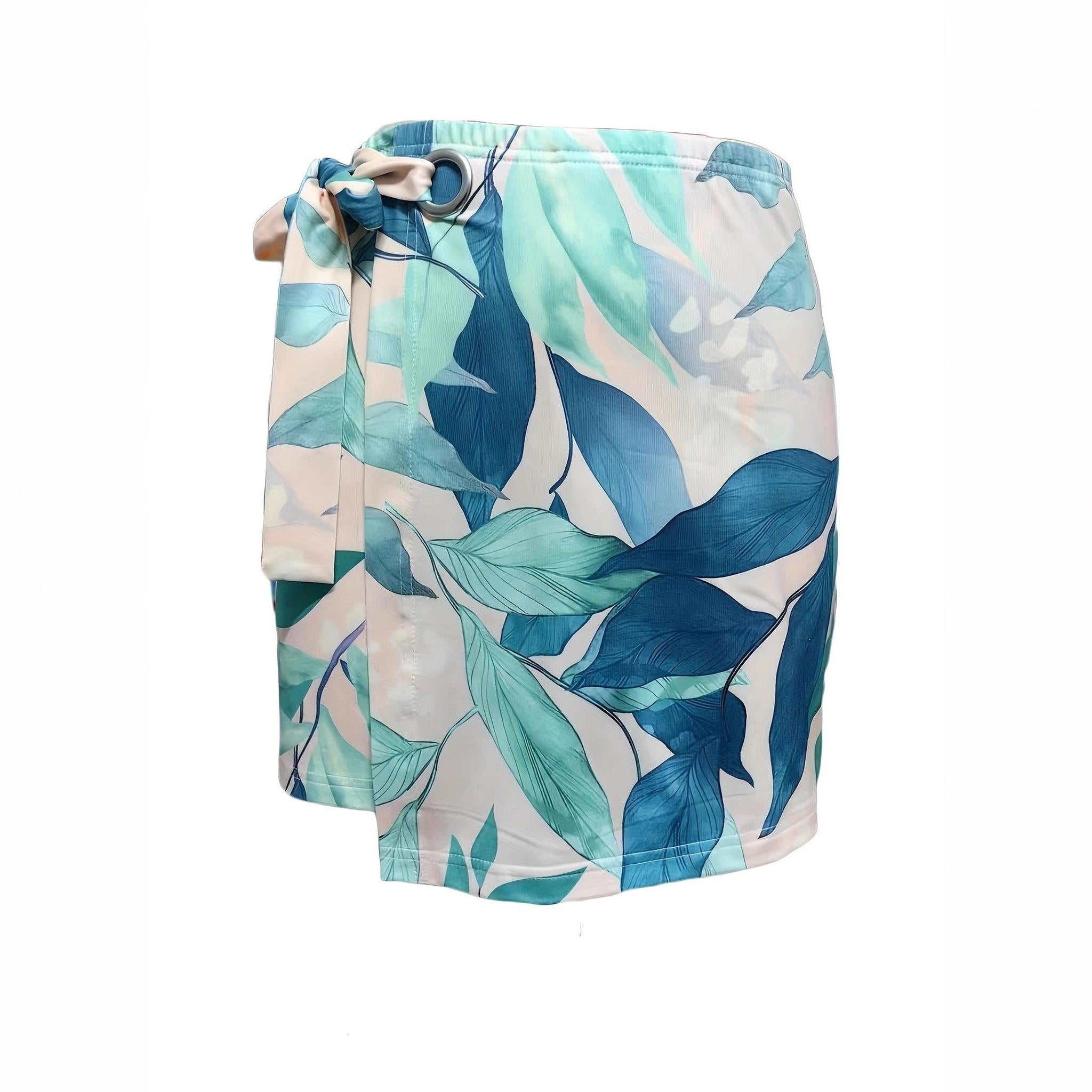 Horizon Essentials | Premium Leaf Print Lace-Up Shorts