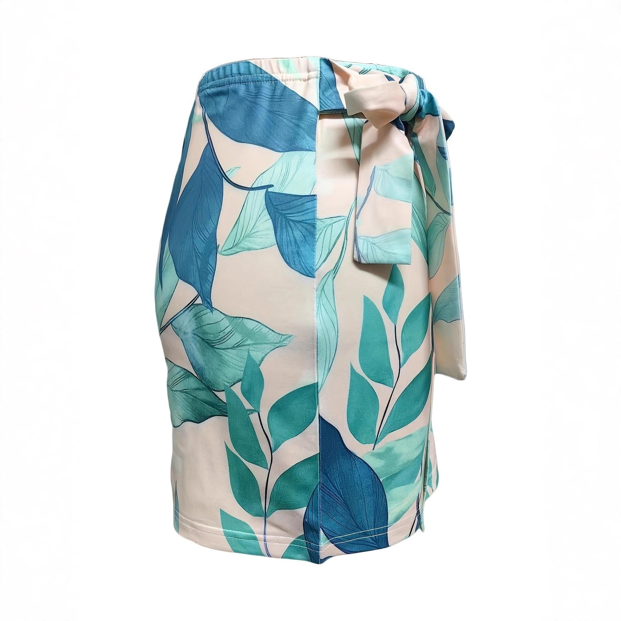 Horizon Essentials | Premium Leaf Print Lace-Up Shorts