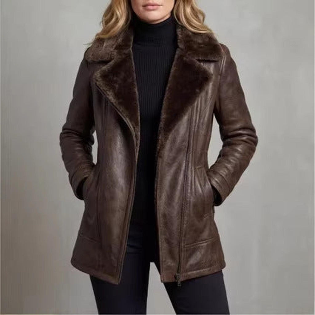 Horizon Essentials | Premium Leather Faux Fur Jacket