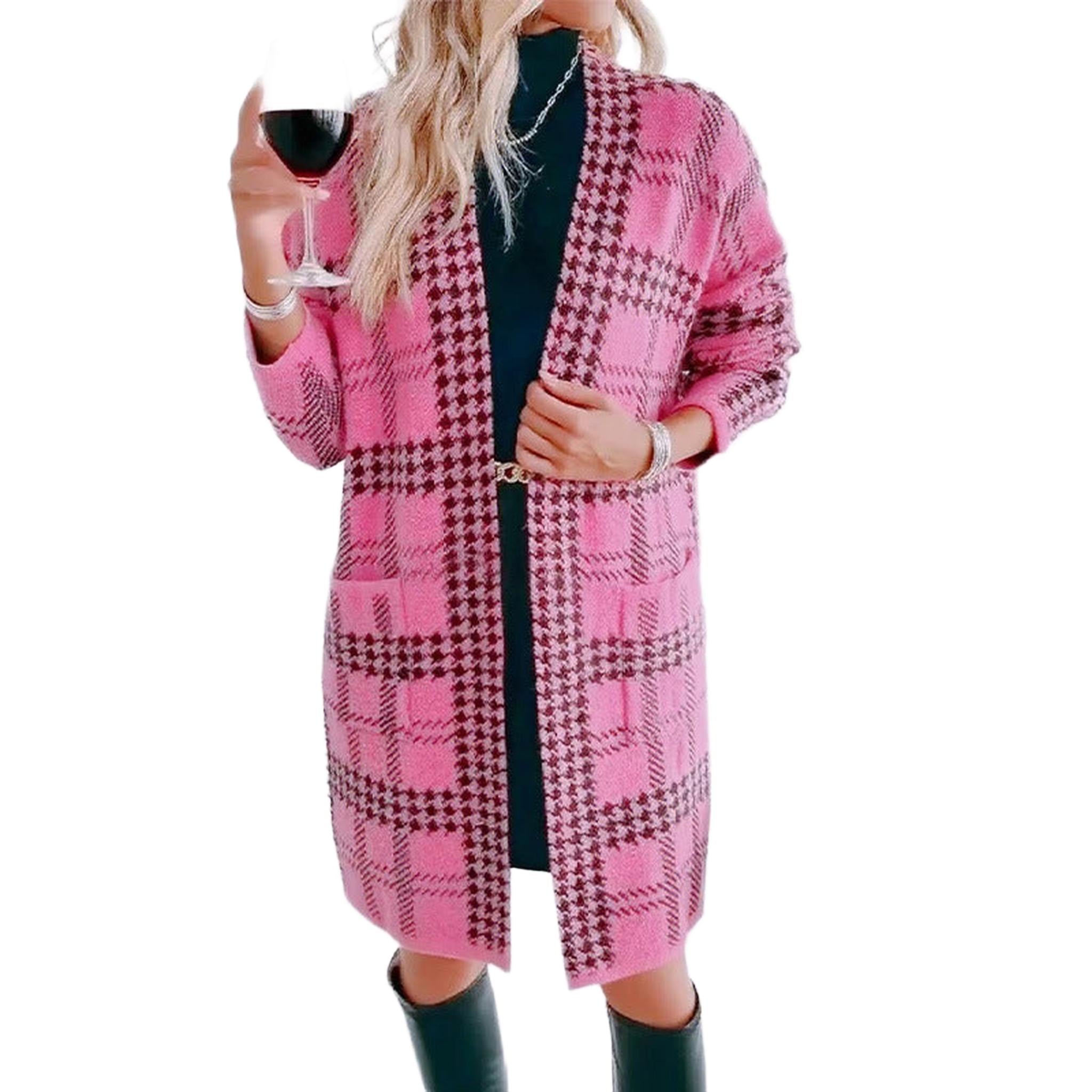 Horizon Essentials | Premium Mid-Length Houndstooth Cardigan