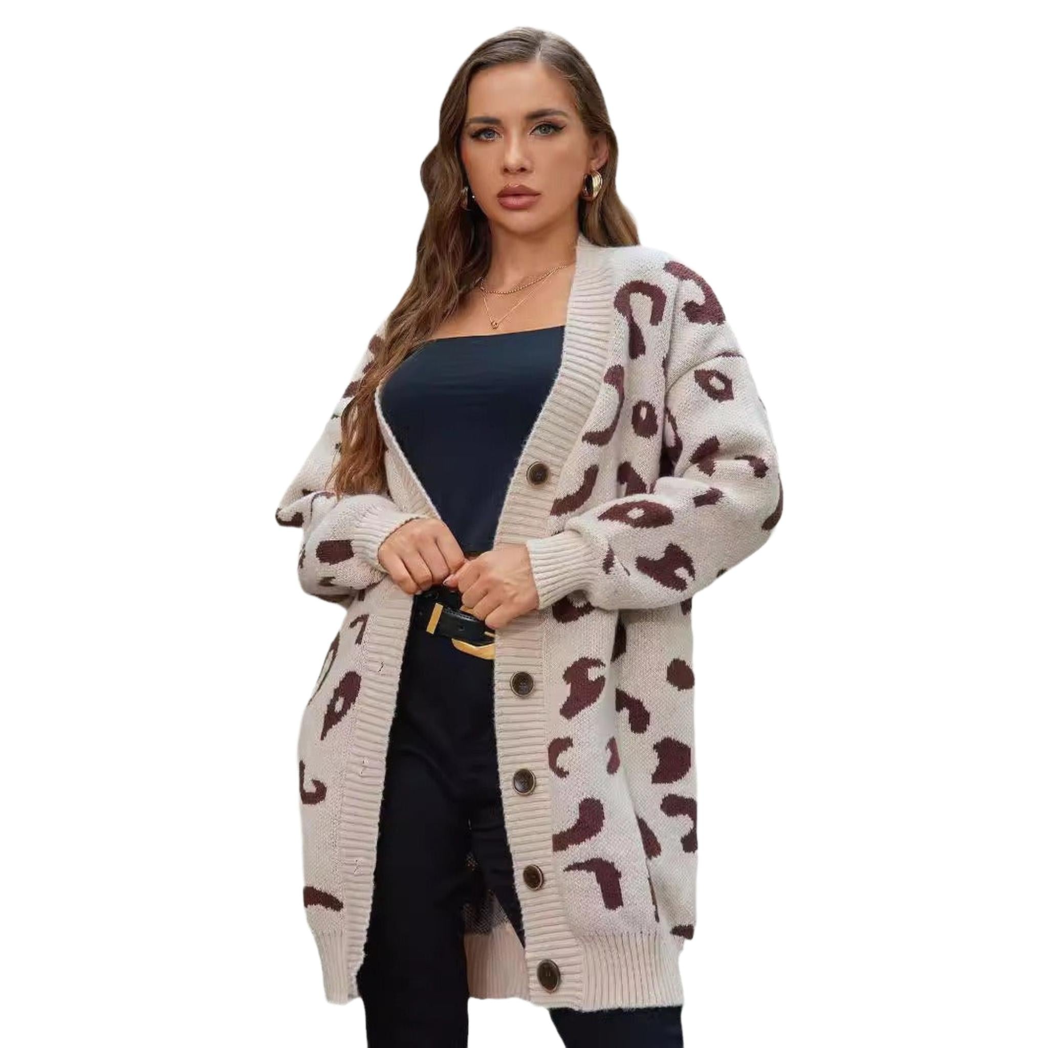 Horizon Essentials | Premium Mid-Length Leopard Cardigan