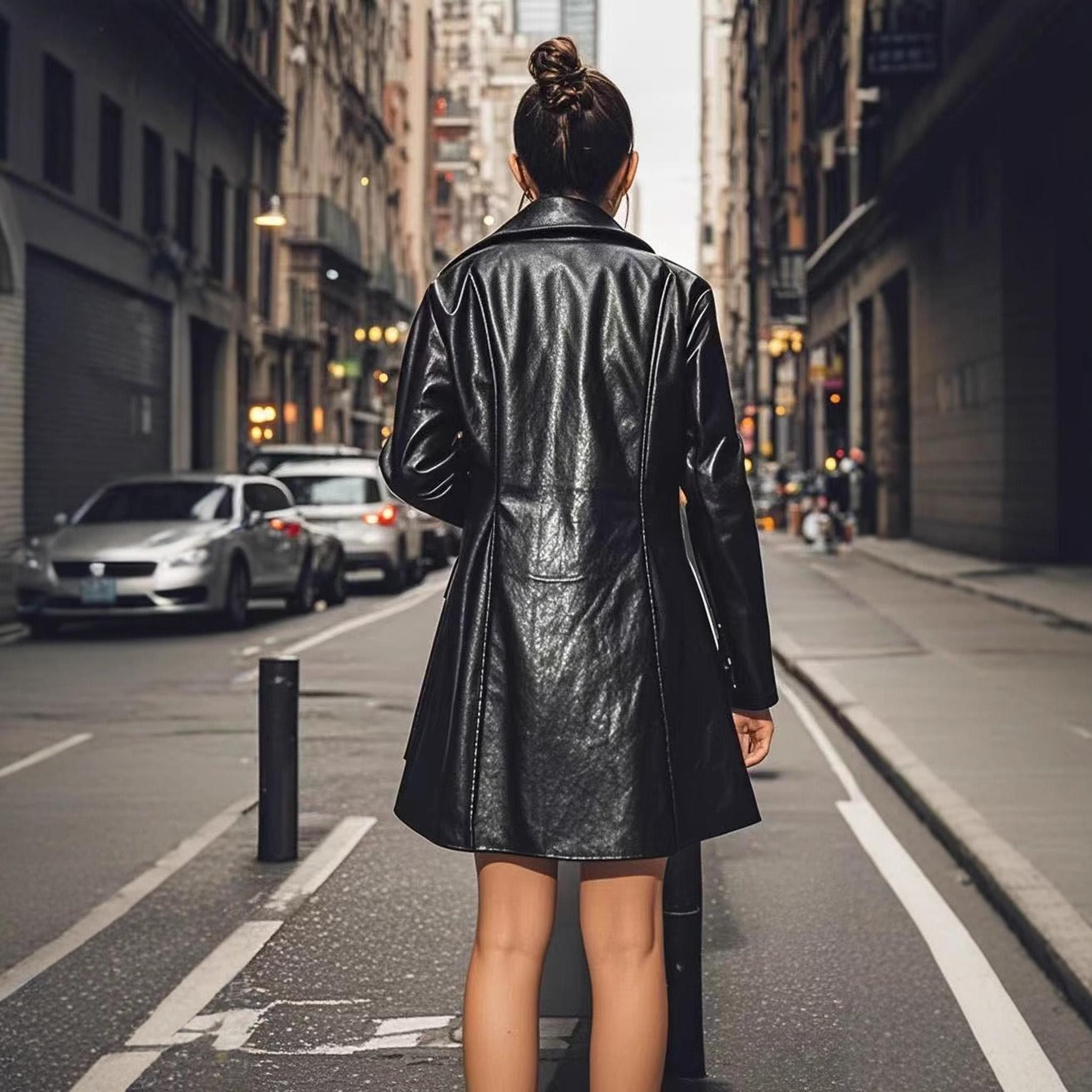 Horizon Essentials | Premium Mid-Length PU Leather Coat