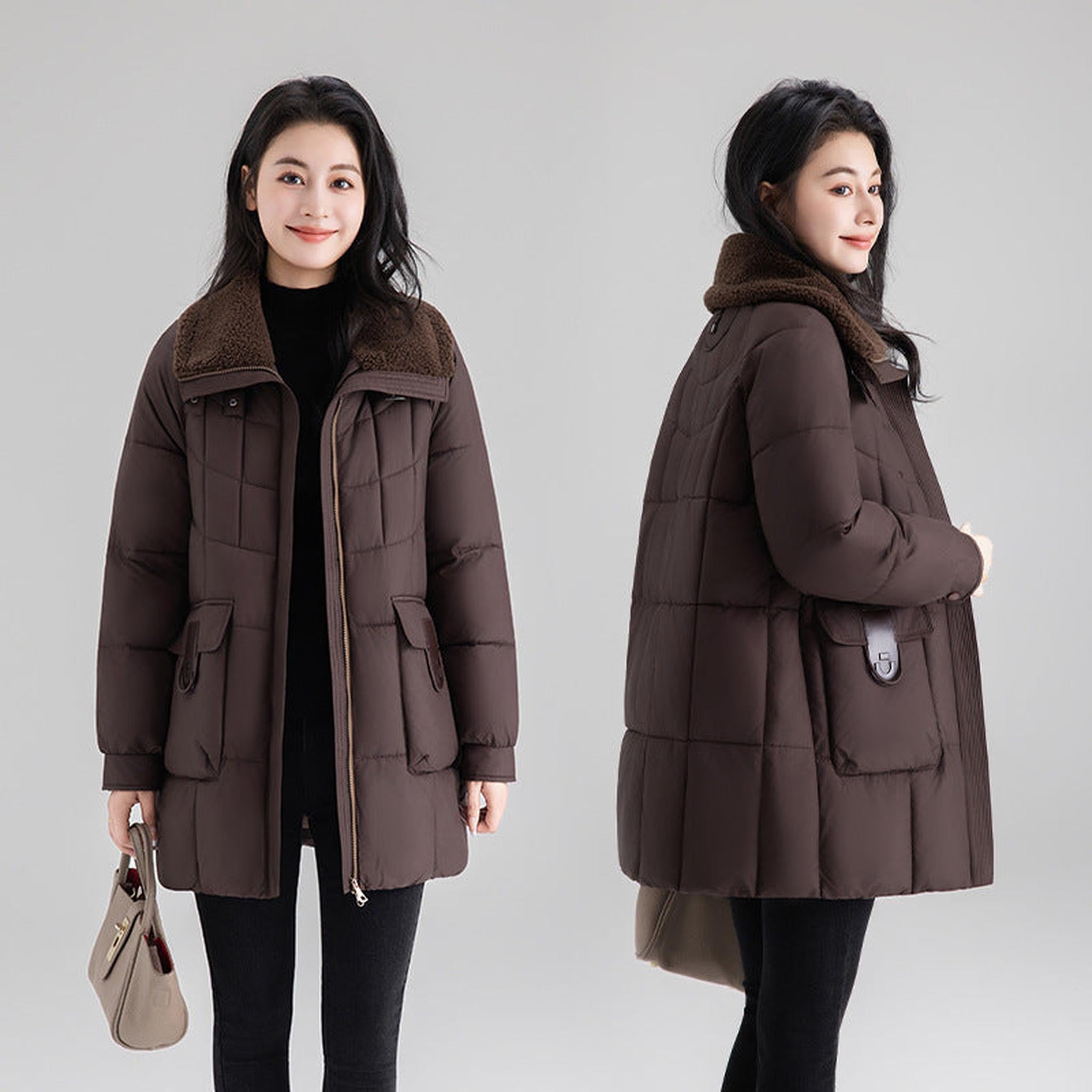 Horizon Essentials | Premium Mid-Length Patchwork Coat