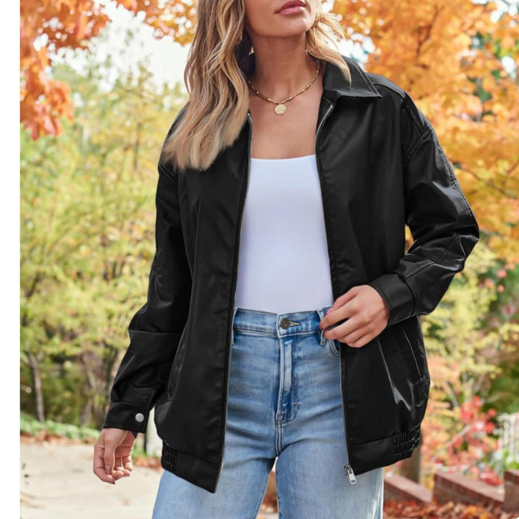 Horizon Essentials | Premium Oversized Leather Biker Jacket