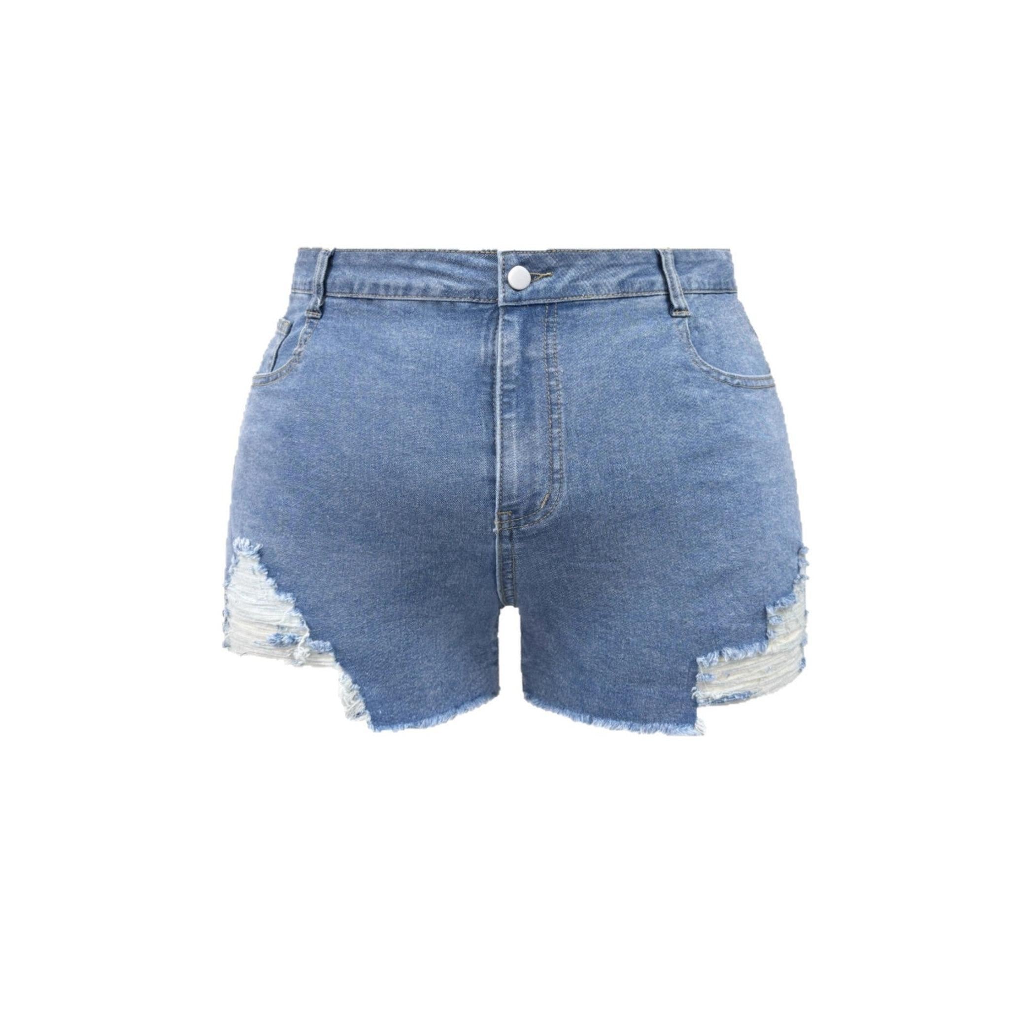 Horizon Essentials | Premium Plus-Size Ripped Shorts