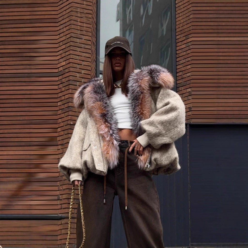 Horizon Essentials | Premium Polyester Cotton Fur Collar Coat