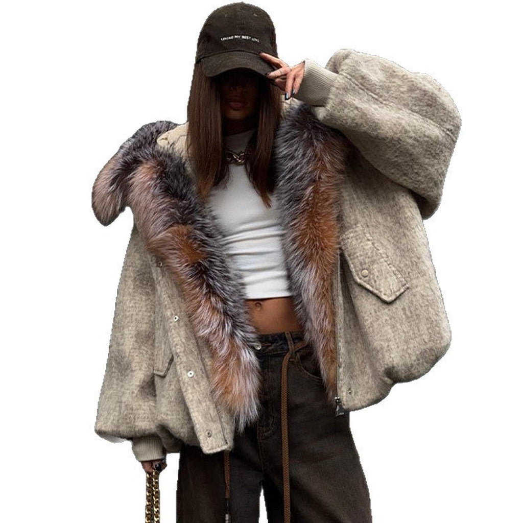 Horizon Essentials | Premium Polyester Cotton Fur Collar Coat