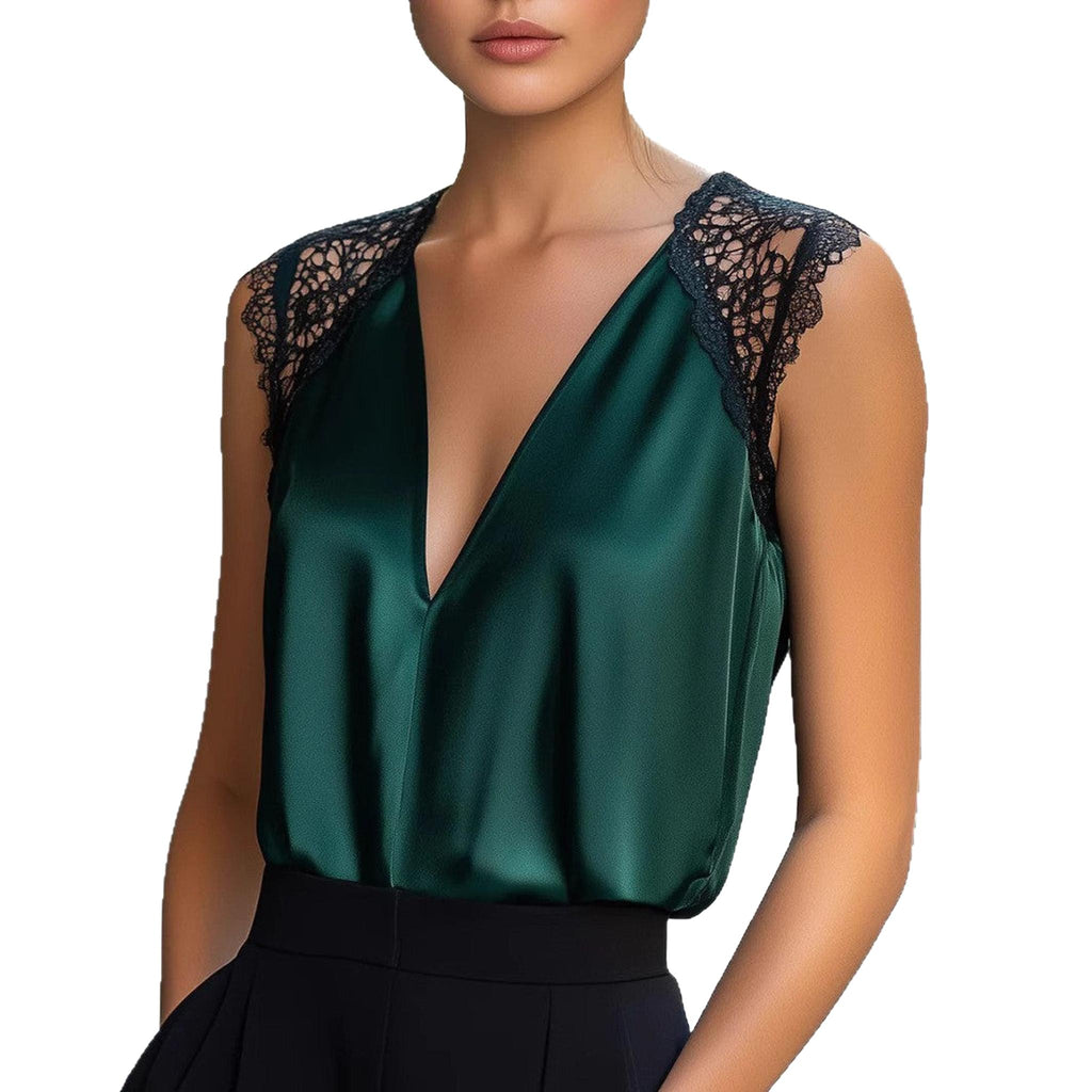 Horizon Essentials | Premium Satin Lace Vest Pullover