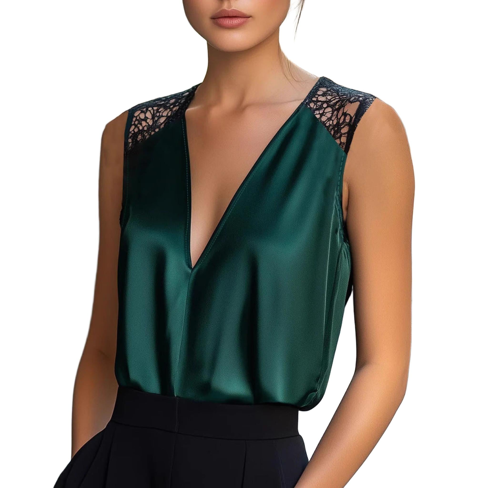 Horizon Essentials | Premium Satin Lace Vest Pullover