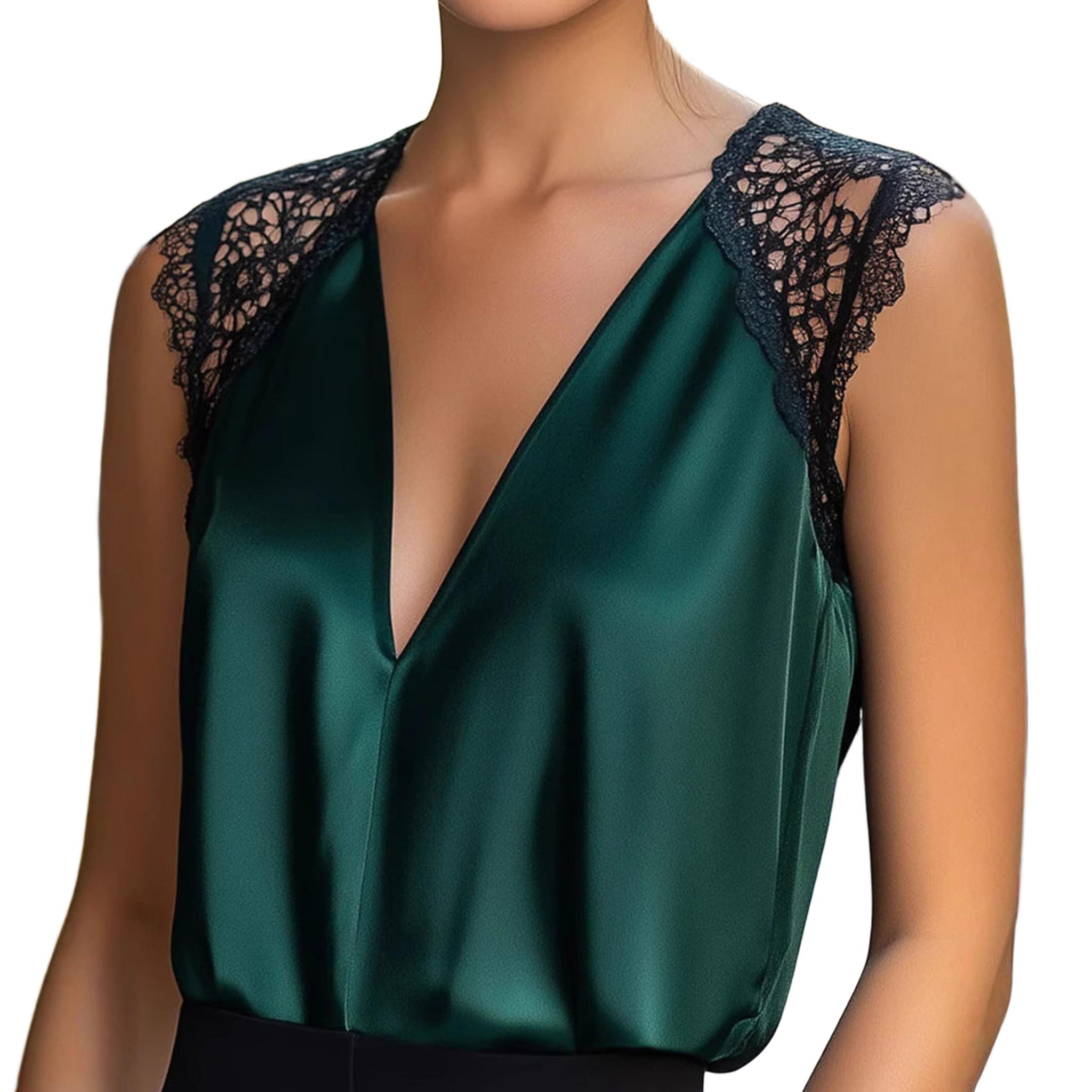 Horizon Essentials | Premium Satin Lace Vest Pullover