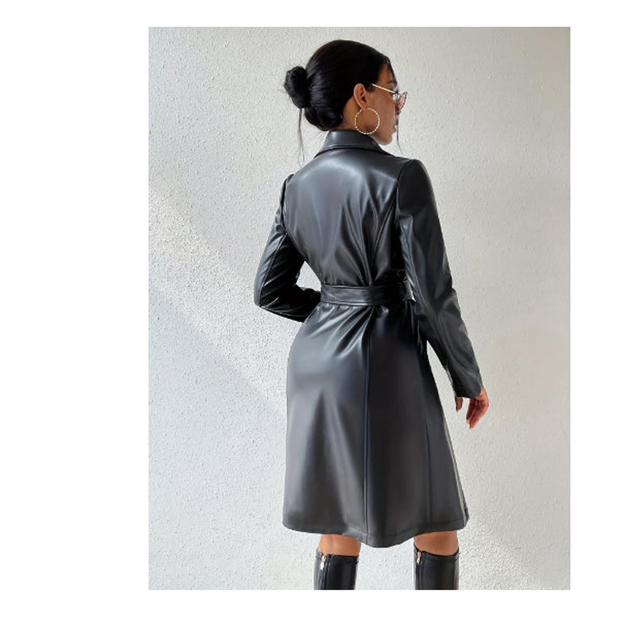 Horizon Essentials | Premium Slim Fit PU Trench Coat