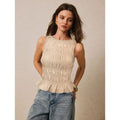 Horizon Essentials | Premium Solid-Color Pleated Tank Top