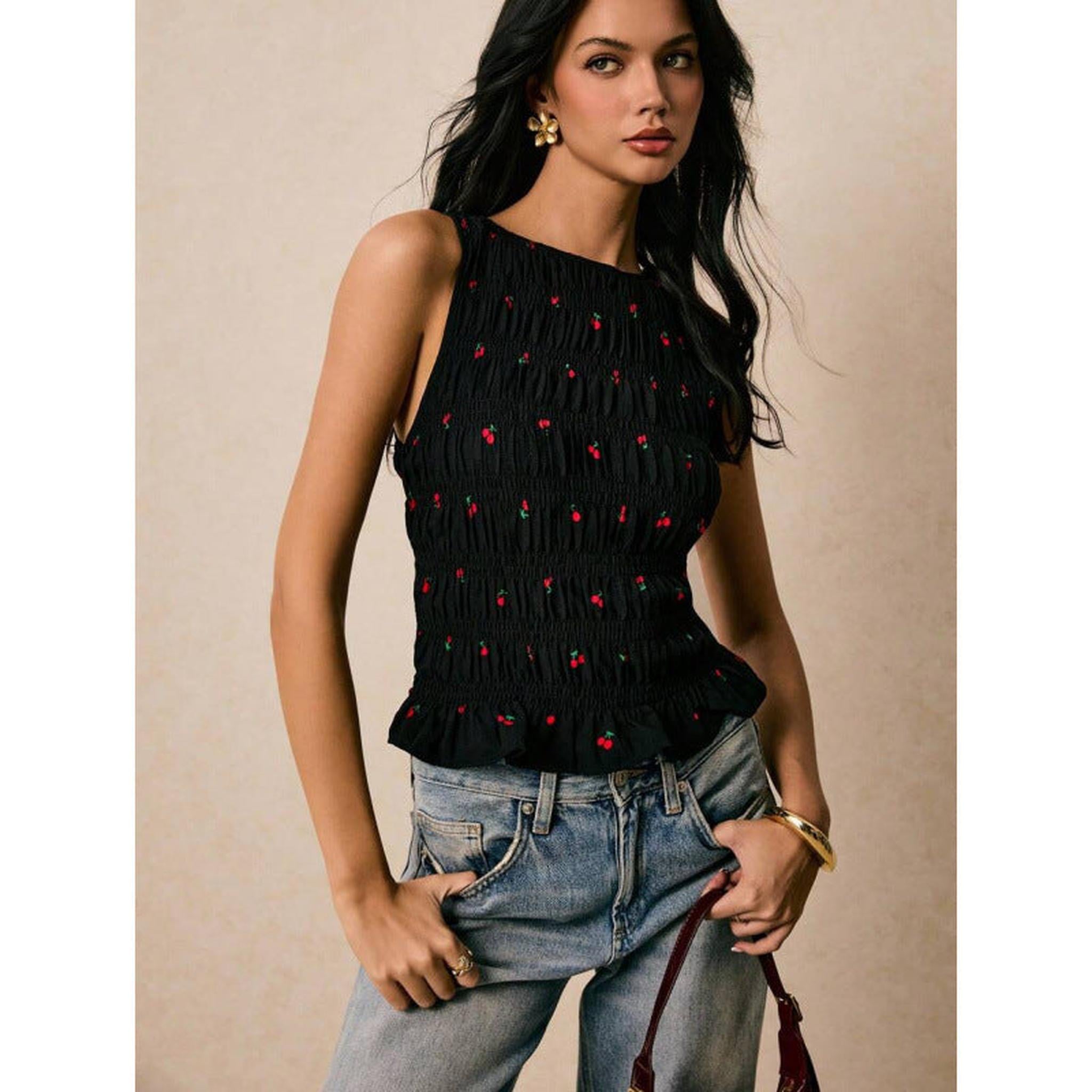 Horizon Essentials | Premium Solid-Color Pleated Tank Top