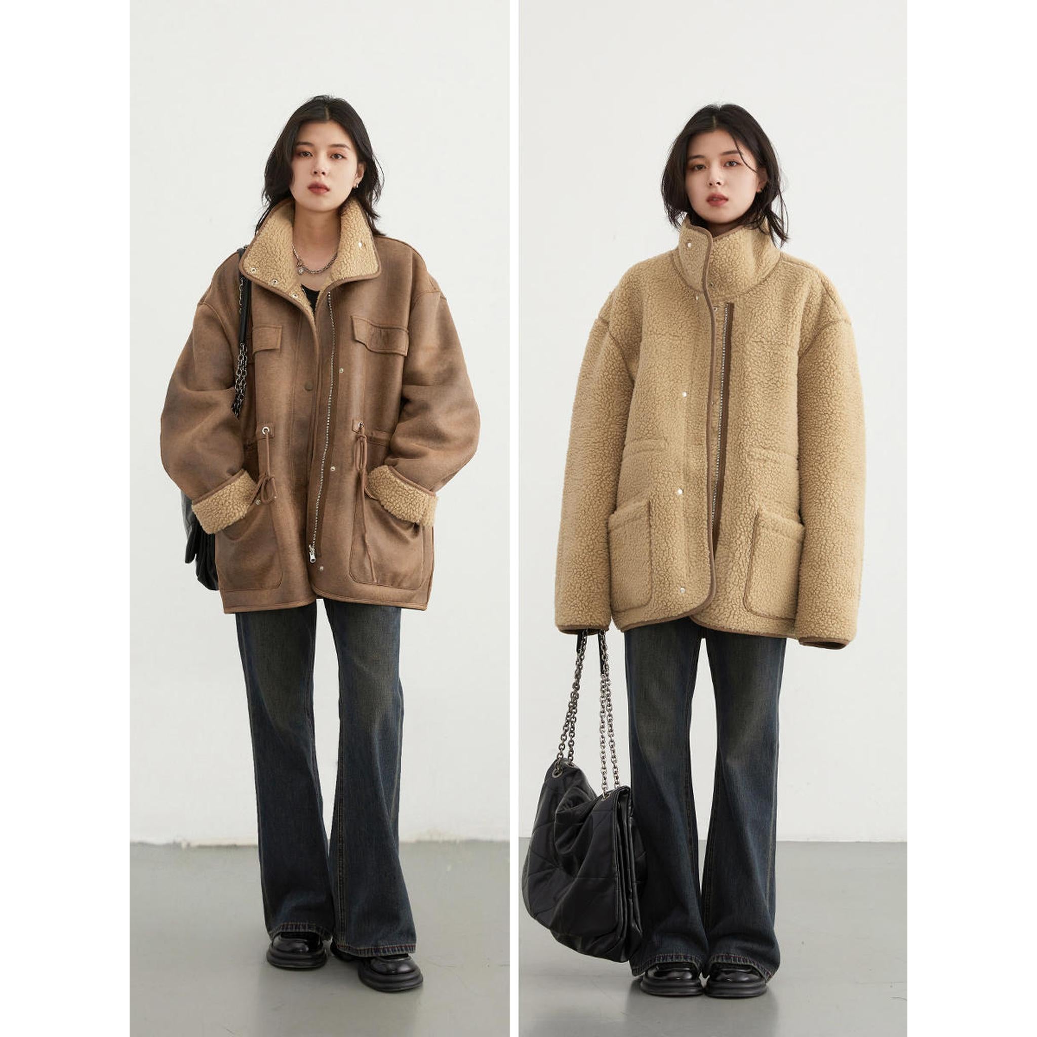 Horizon Essentials | Premium Suede Lamb Wool Motorcycle Coat