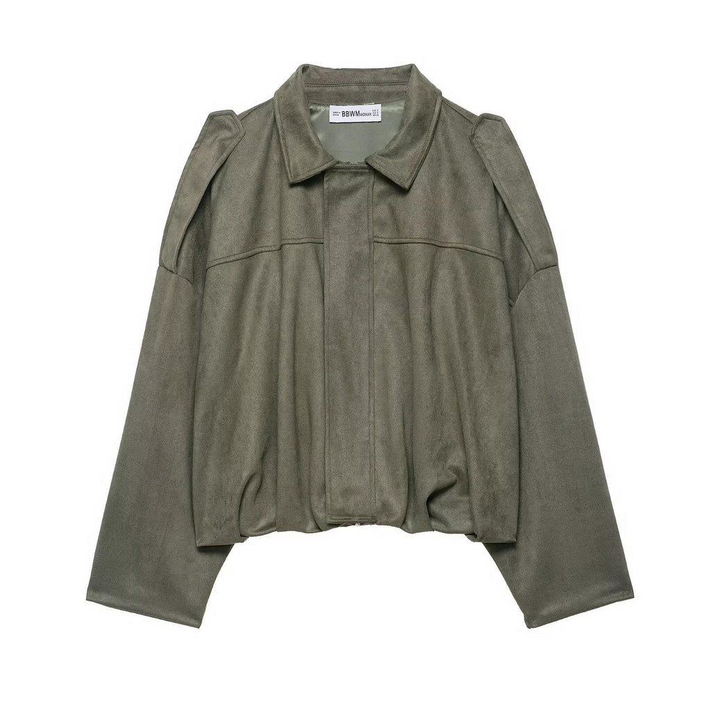 Horizon Essentials | Premium Suede Velvet Aviator Jacket