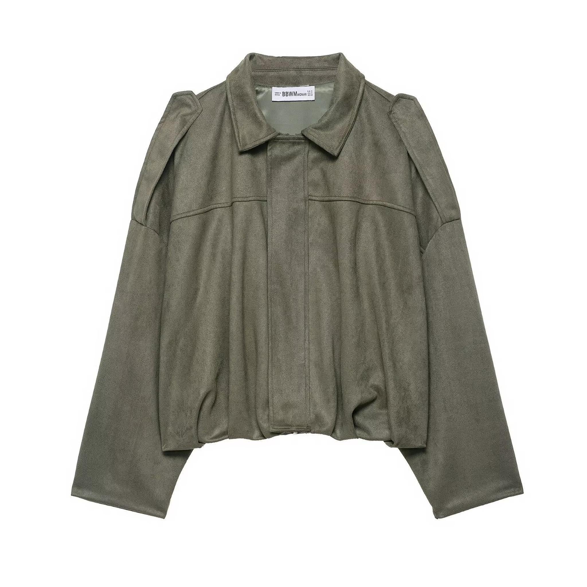 Horizon Essentials | Premium Suede Velvet Aviator Jacket