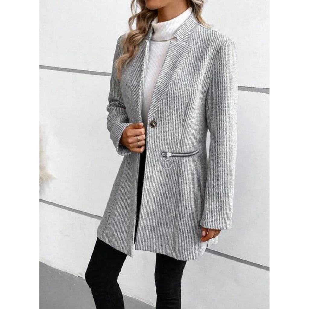 Horizon Essentials | Premium Vertical Pattern Woolen Coat