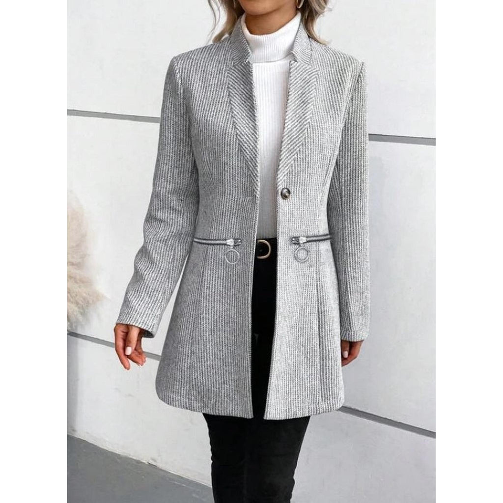 Horizon Essentials | Premium Vertical Pattern Woolen Coat