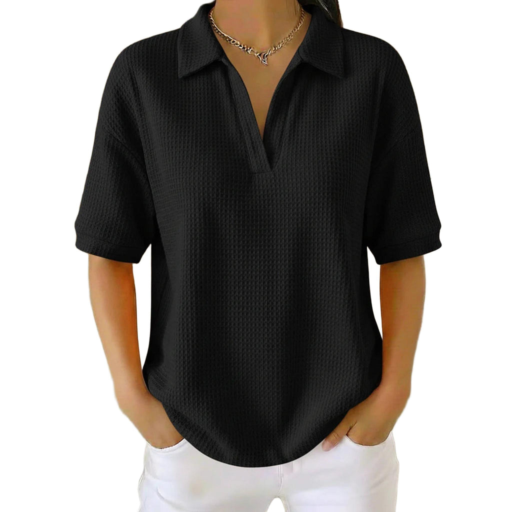 Horizon Essentials | Premium Waffle Knit V-Neck Pullover