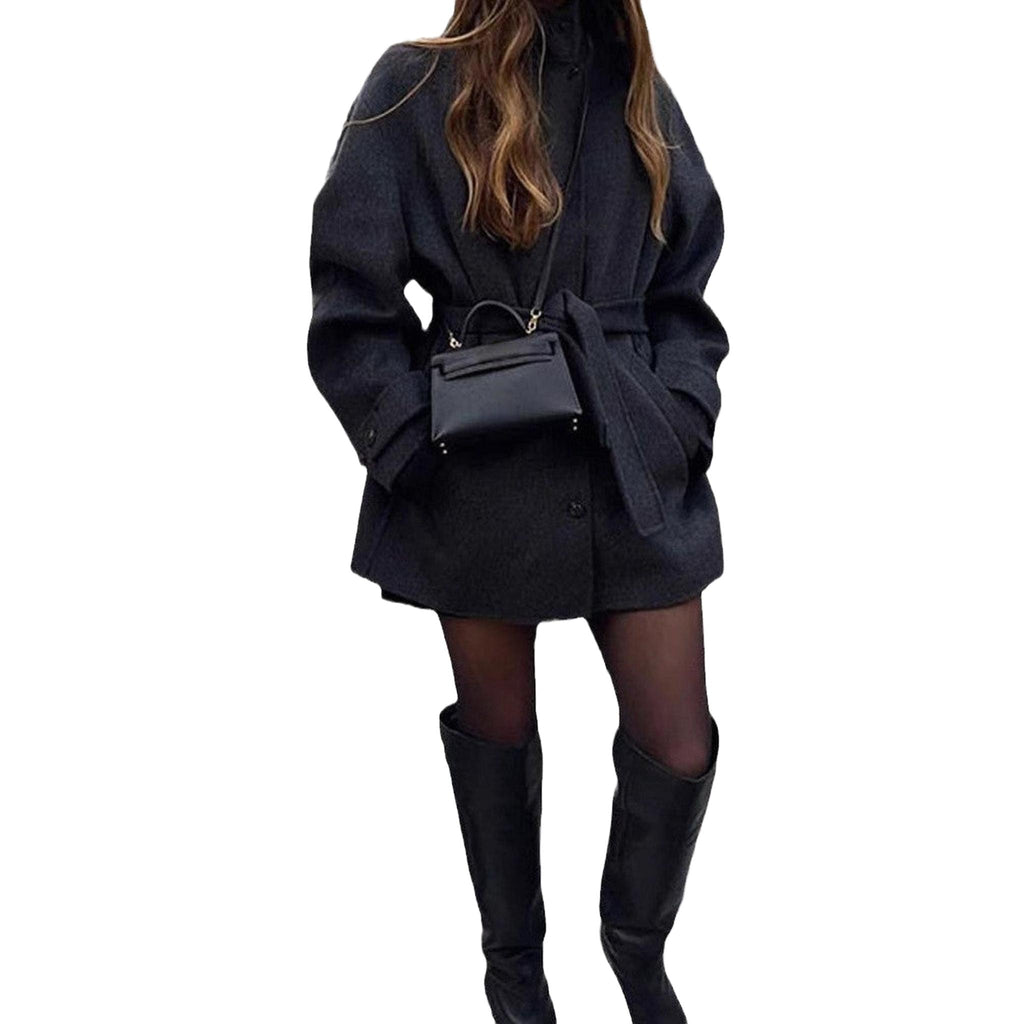 Horizon Essentials | Premium Wool Blend Belted Coat