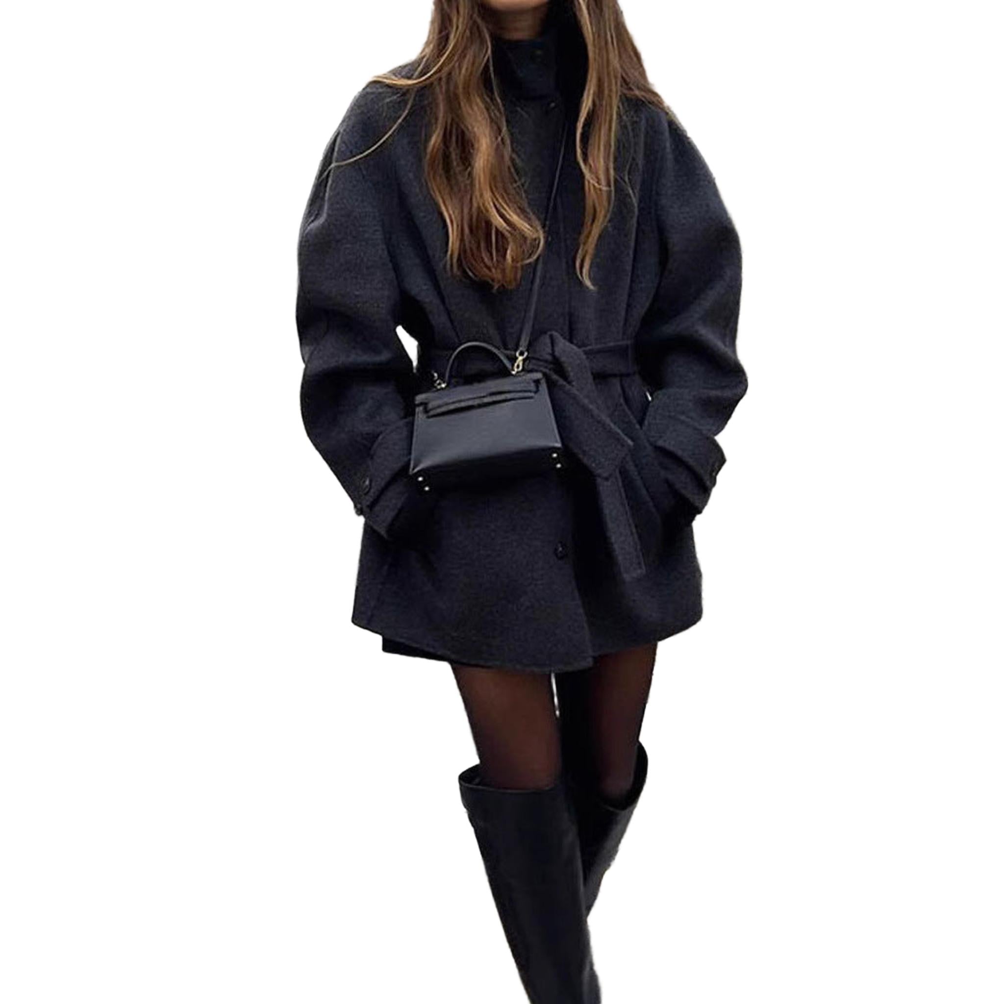 Horizon Essentials | Premium Wool Blend Belted Coat