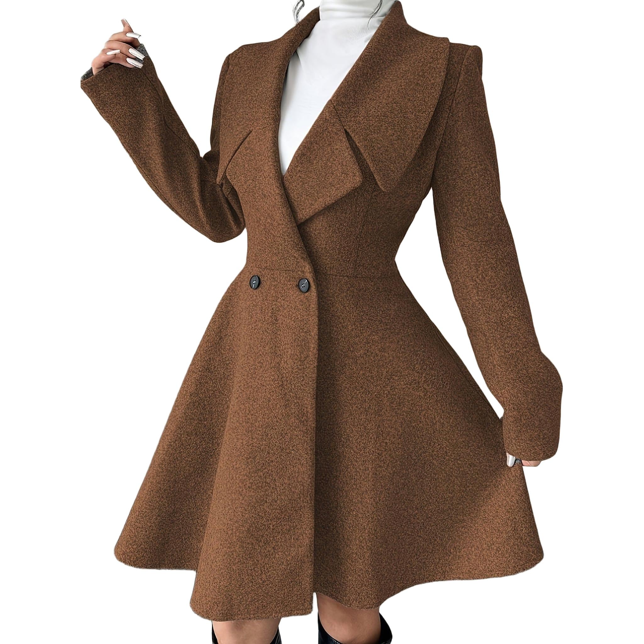 Horizon Essentials | Premium Woolen Polyester Overcoat Dress