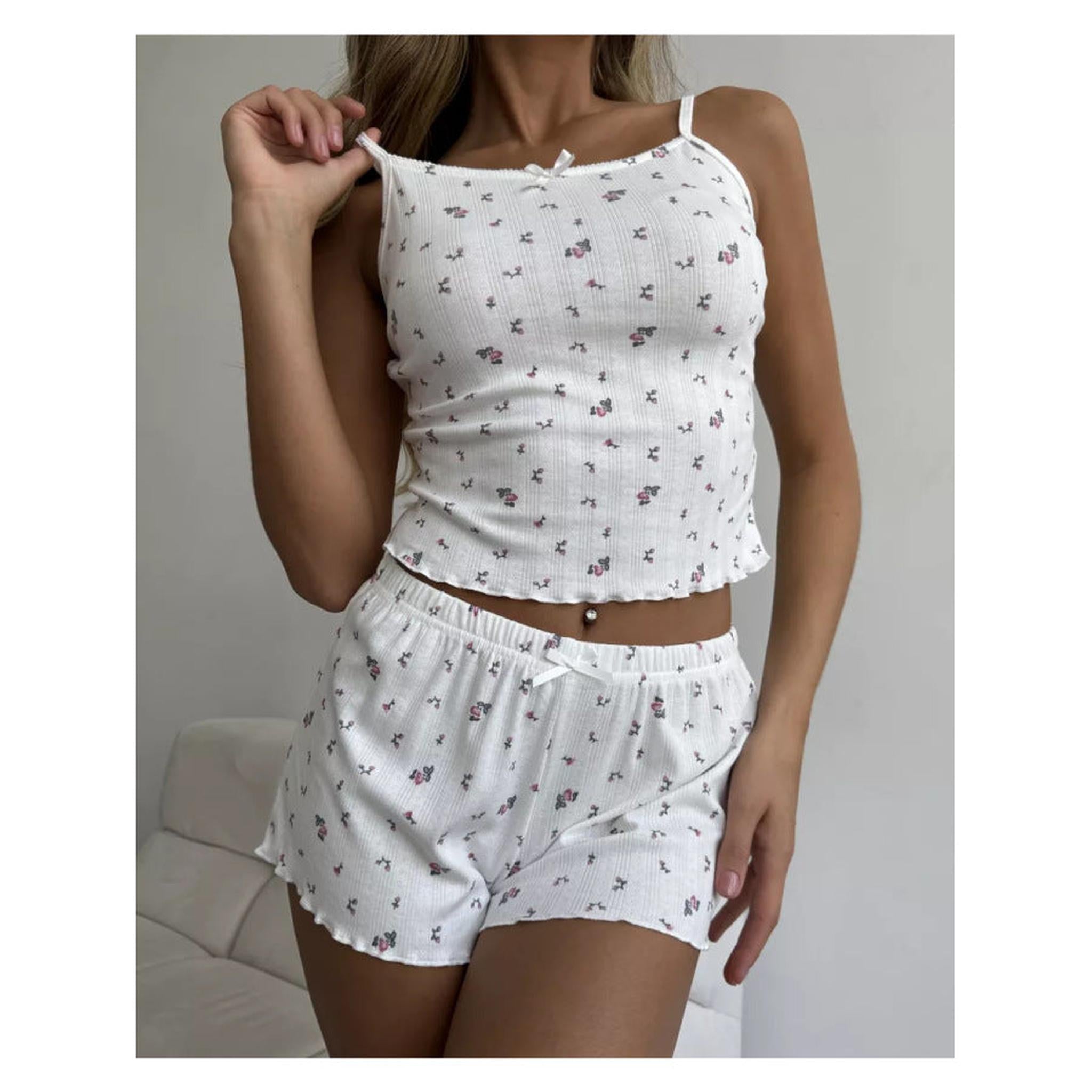 Horizon Essentials | Printed Jacquard Ruffle Pajama Set