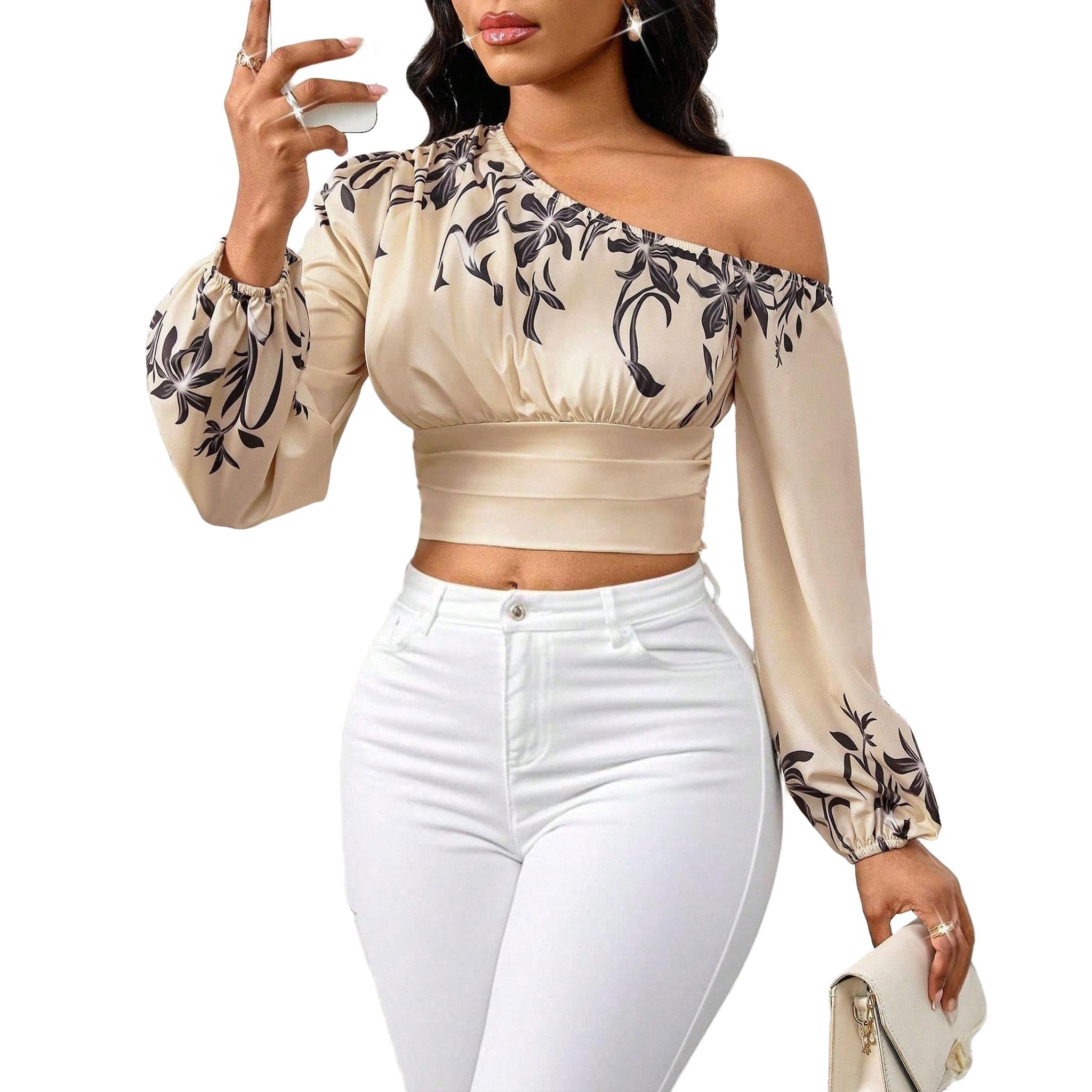 Horizon Essentials | Printed Off-Shoulder Puff Sleeve Top