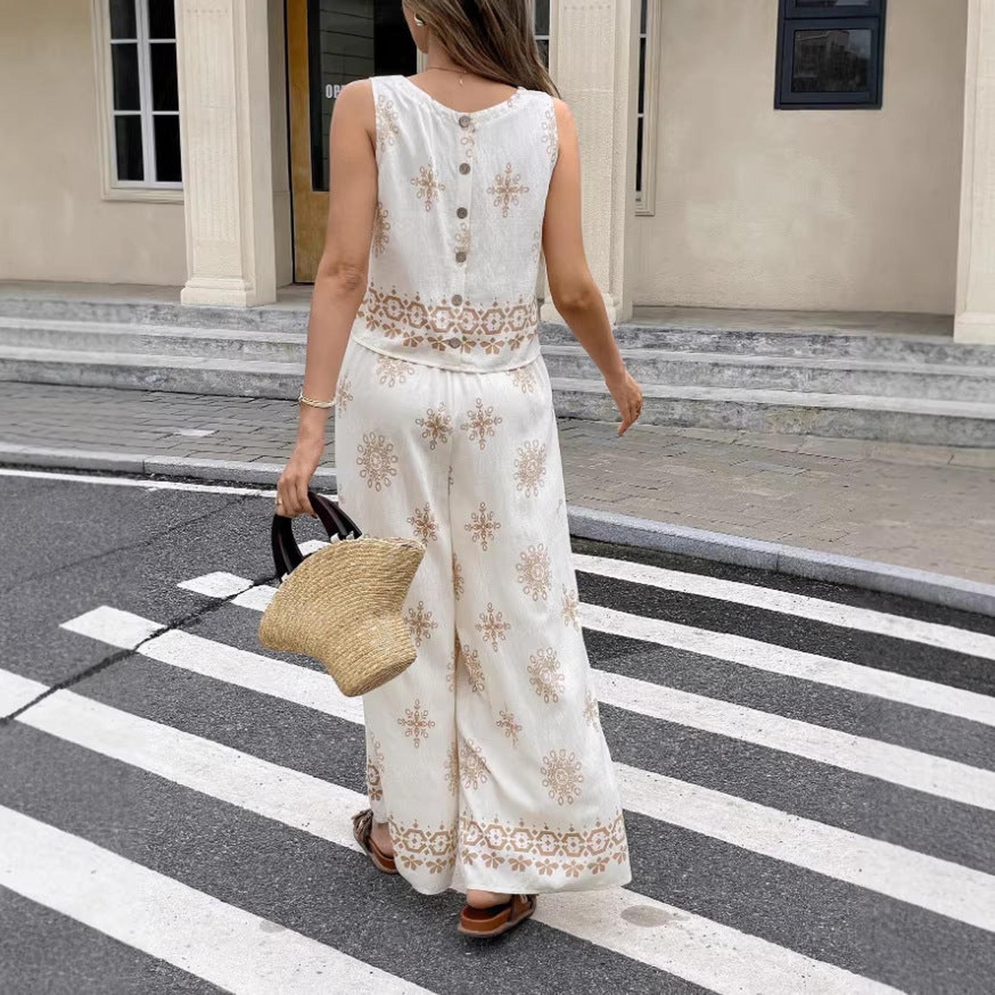 Horizon Essentials | Printed Sleeveless Tank Top Set