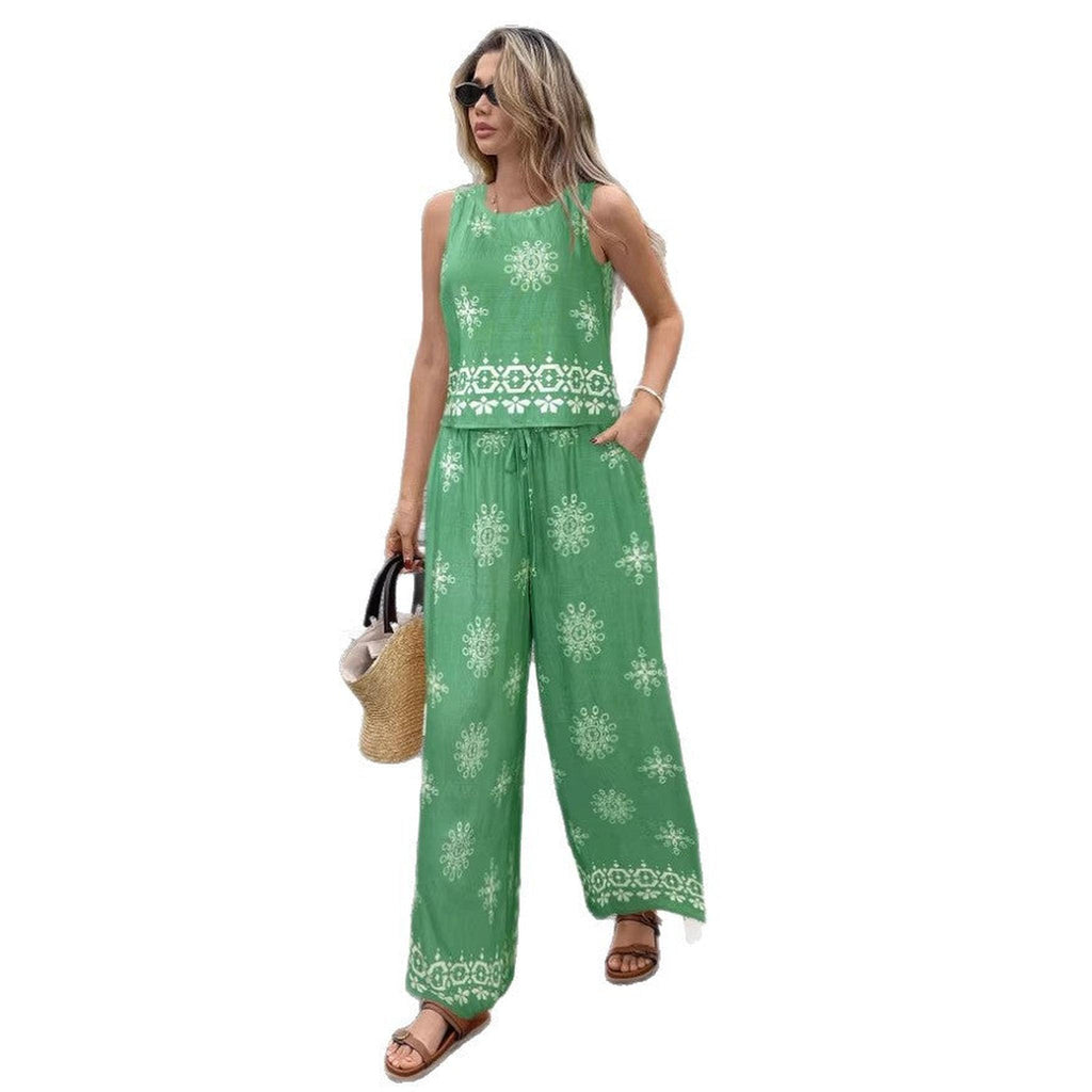 Horizon Essentials | Printed Sleeveless Tank Top Set