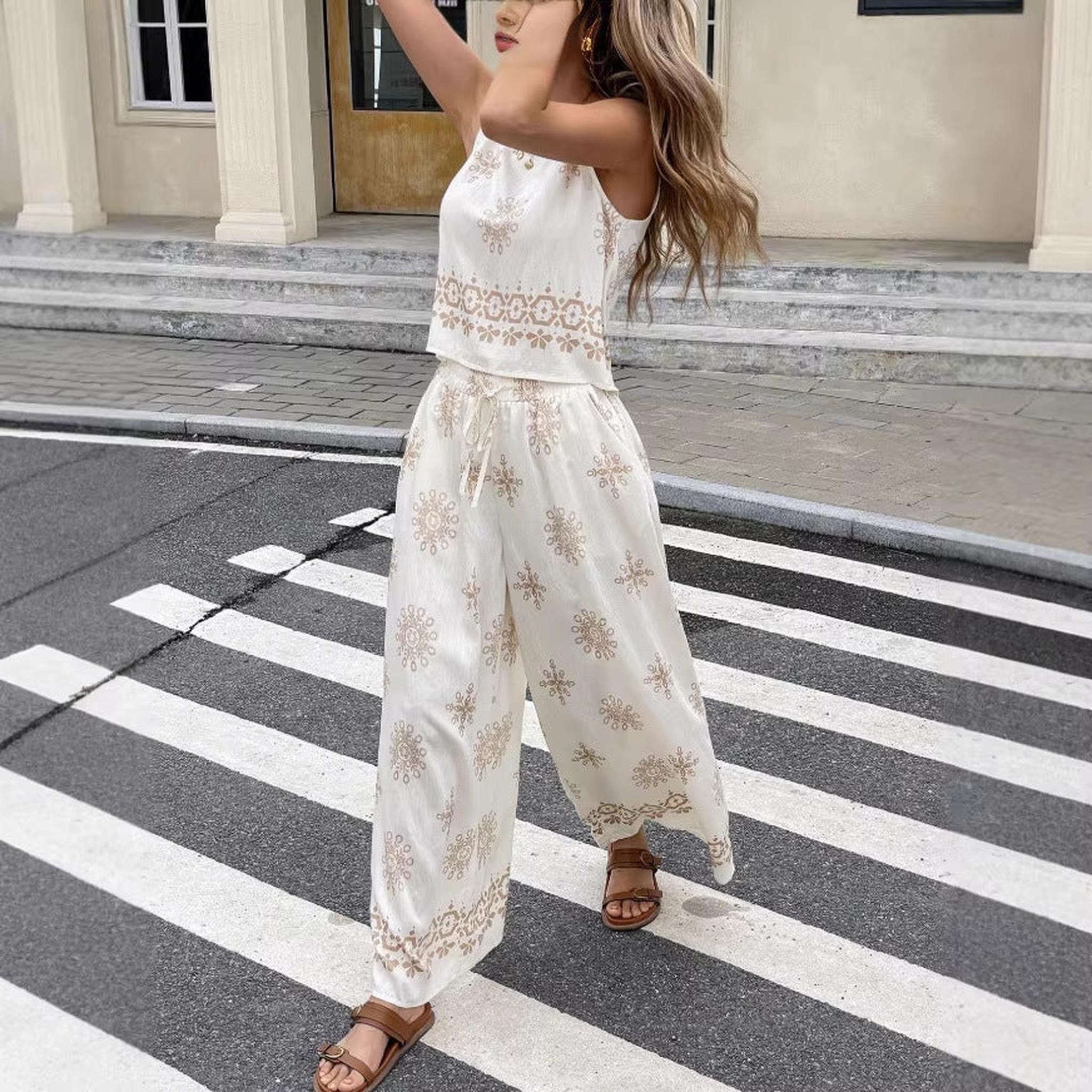 Horizon Essentials | Printed Sleeveless Tank Top Set