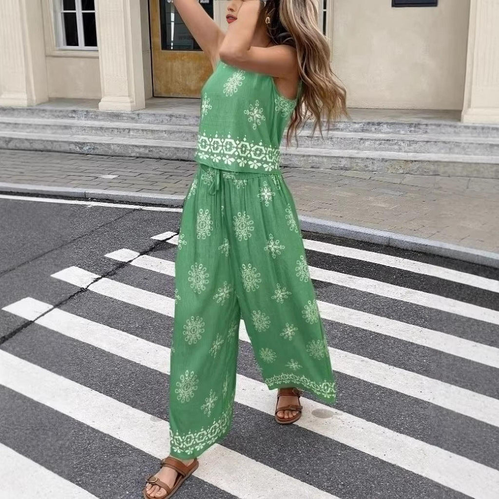 Horizon Essentials | Printed Sleeveless Tank Top Set