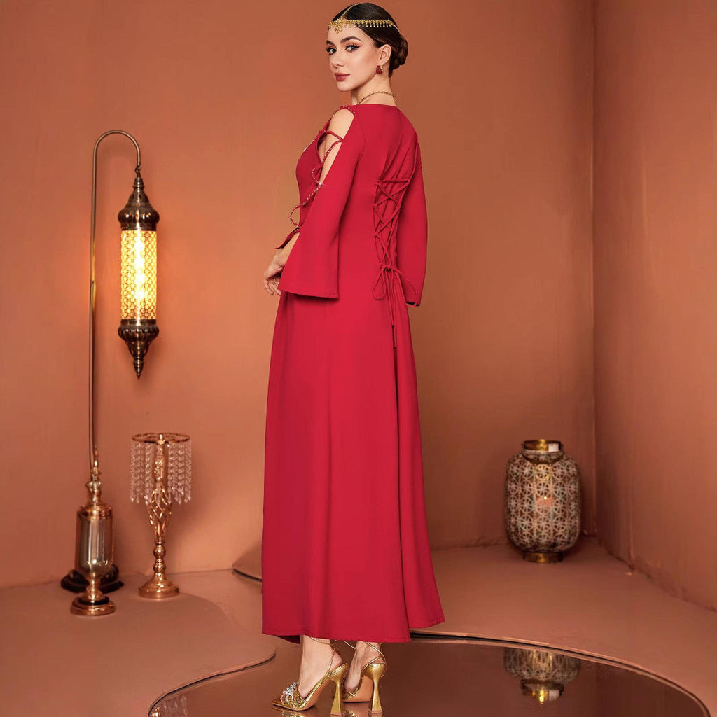 Horizon Essentials | Red Heavy Industry Off-Shoulder Dress