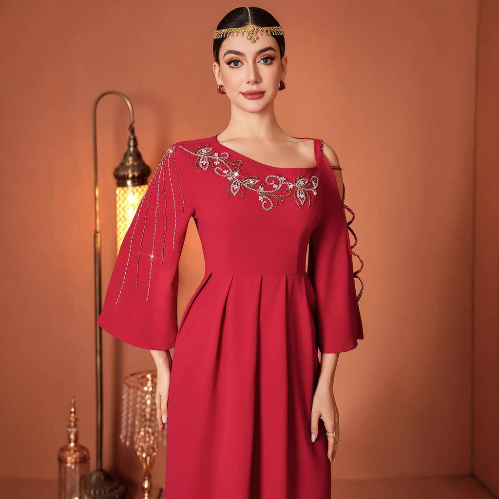 Horizon Essentials | Red Heavy Industry Off-Shoulder Dress