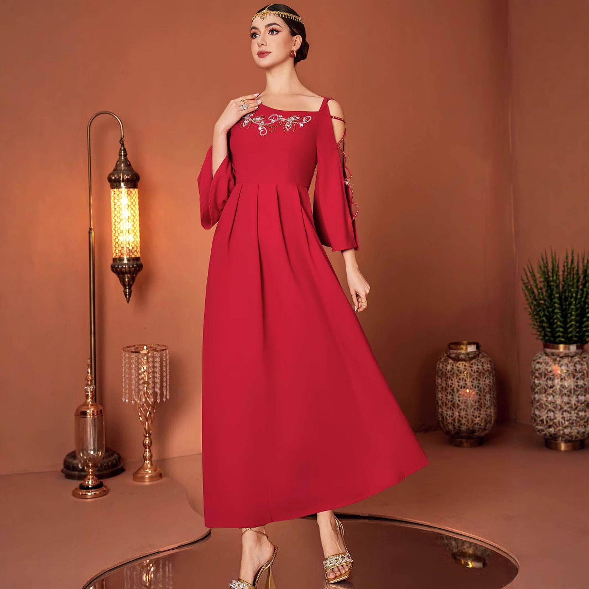 Horizon Essentials | Red Heavy Industry Off-Shoulder Dress